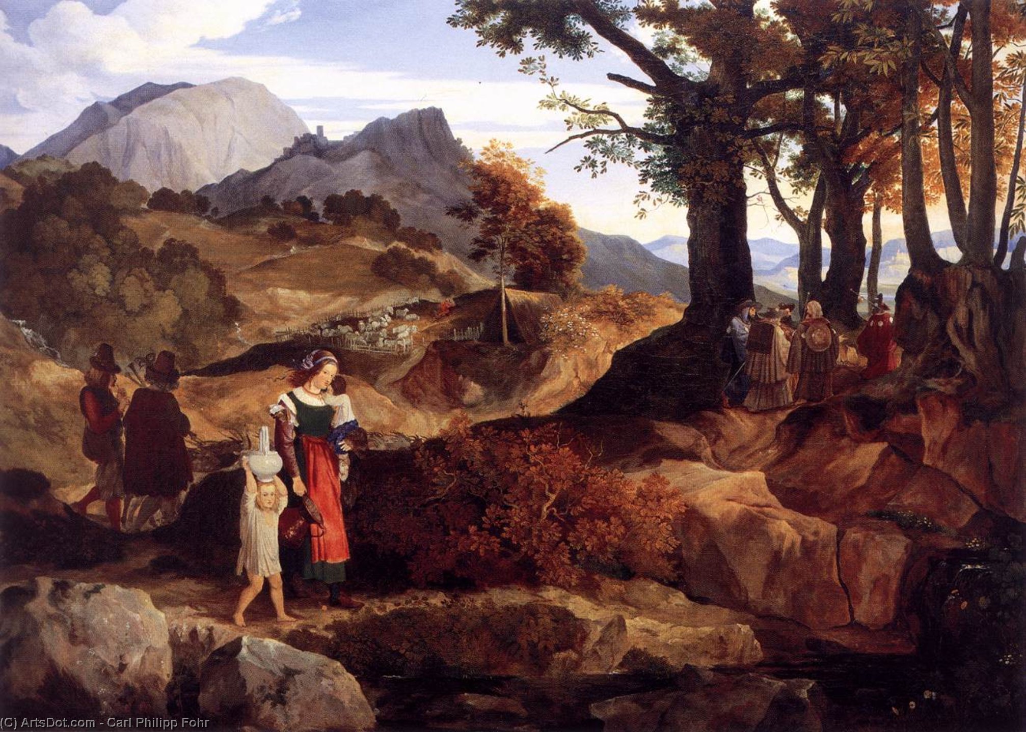 Buy Museum Art Reproductions Ideal Landscape near Rocca Canterana, 1818 by Carl Philipp Fohr (1795-1818, Germany) | ArtsDot.com