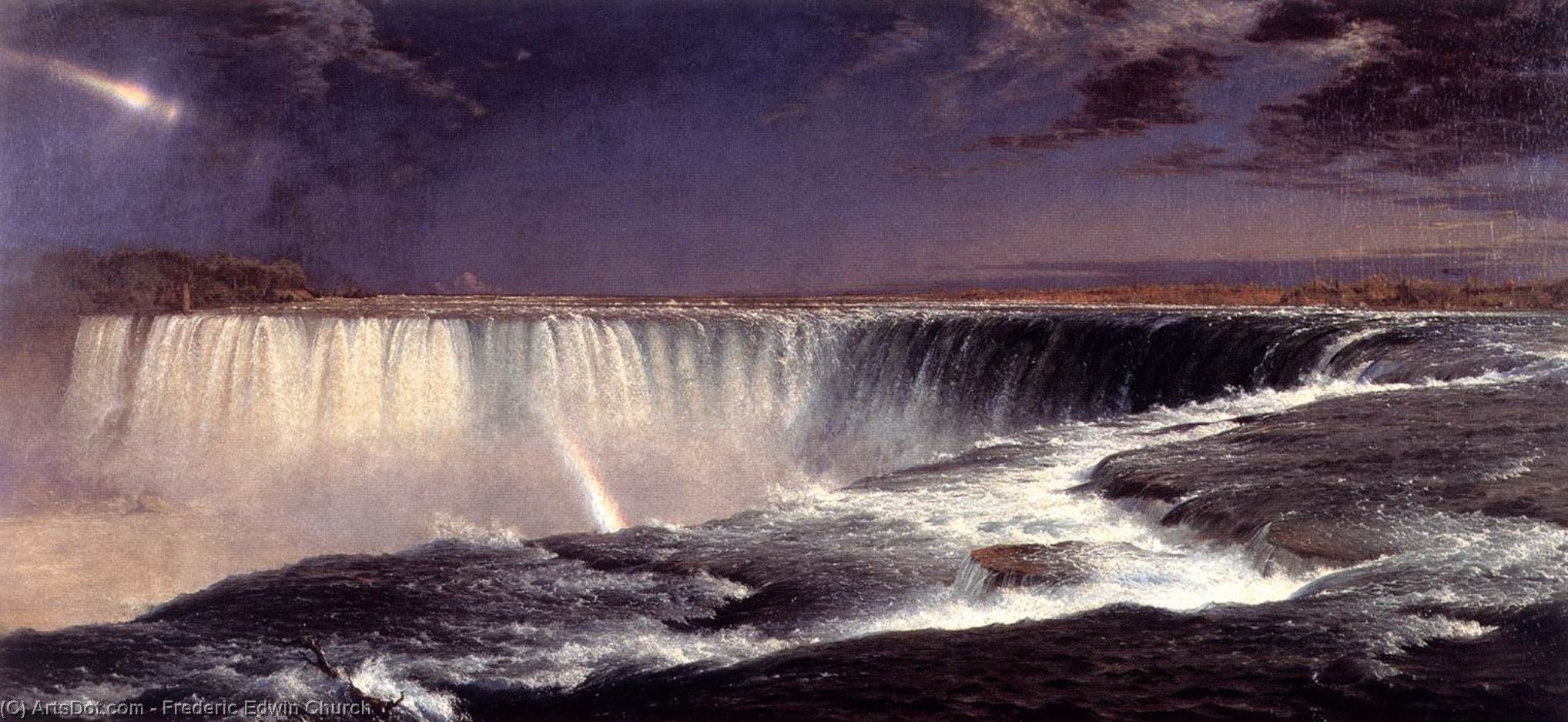 Order Paintings Reproductions Niagara Falls, 1857 by Frederic Edwin Church (1826-1900, United States) | ArtsDot.com