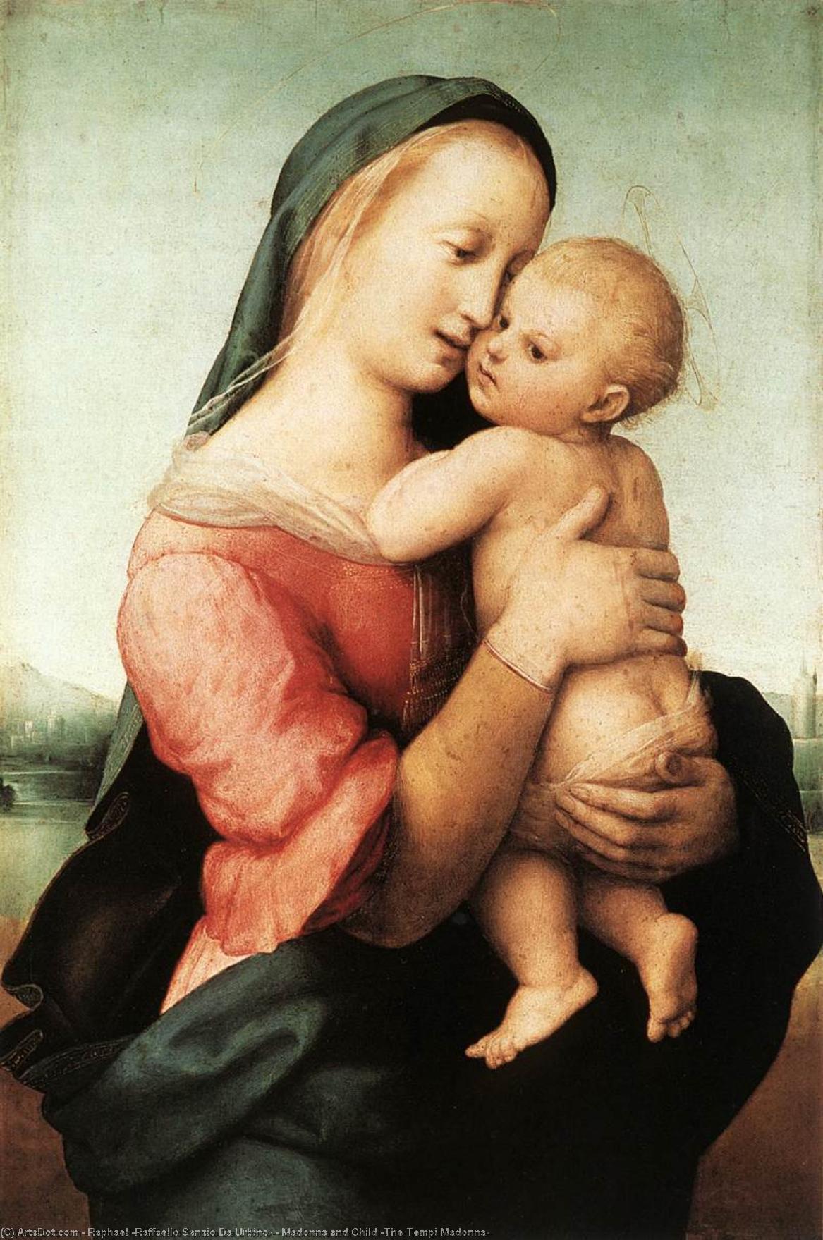 Buy Museum Art Reproductions Madonna and Child (The Tempi Madonna), 1508 by Raphael (Raffaello Sanzio Da Urbino) (1483-1520, Italy) | ArtsDot.com