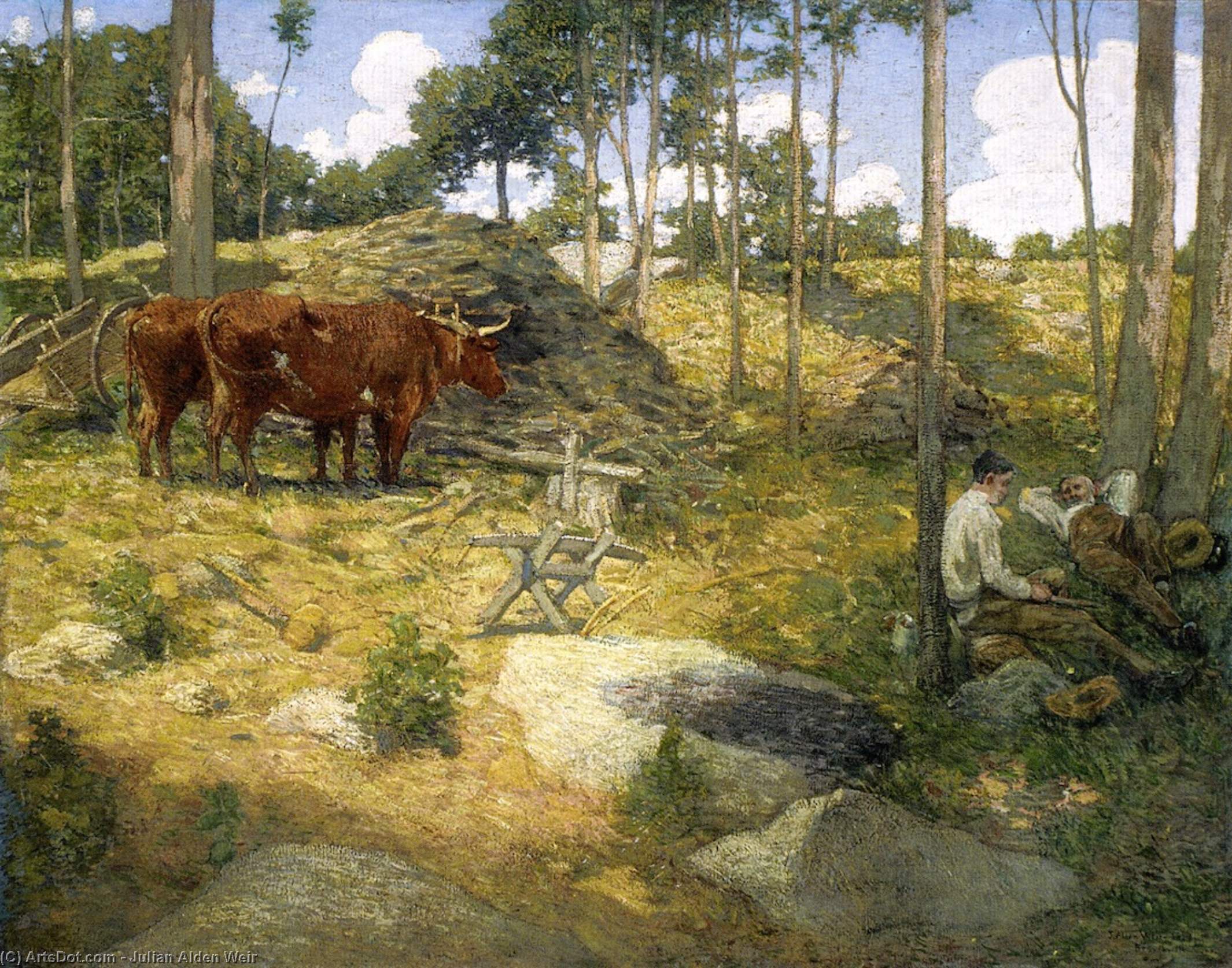 Ordinare Riproduzioni D'arte Riposo di mezzogiorno in New England, 1897 di Julian Alden Weir (1852-1919, United States) | ArtsDot.com