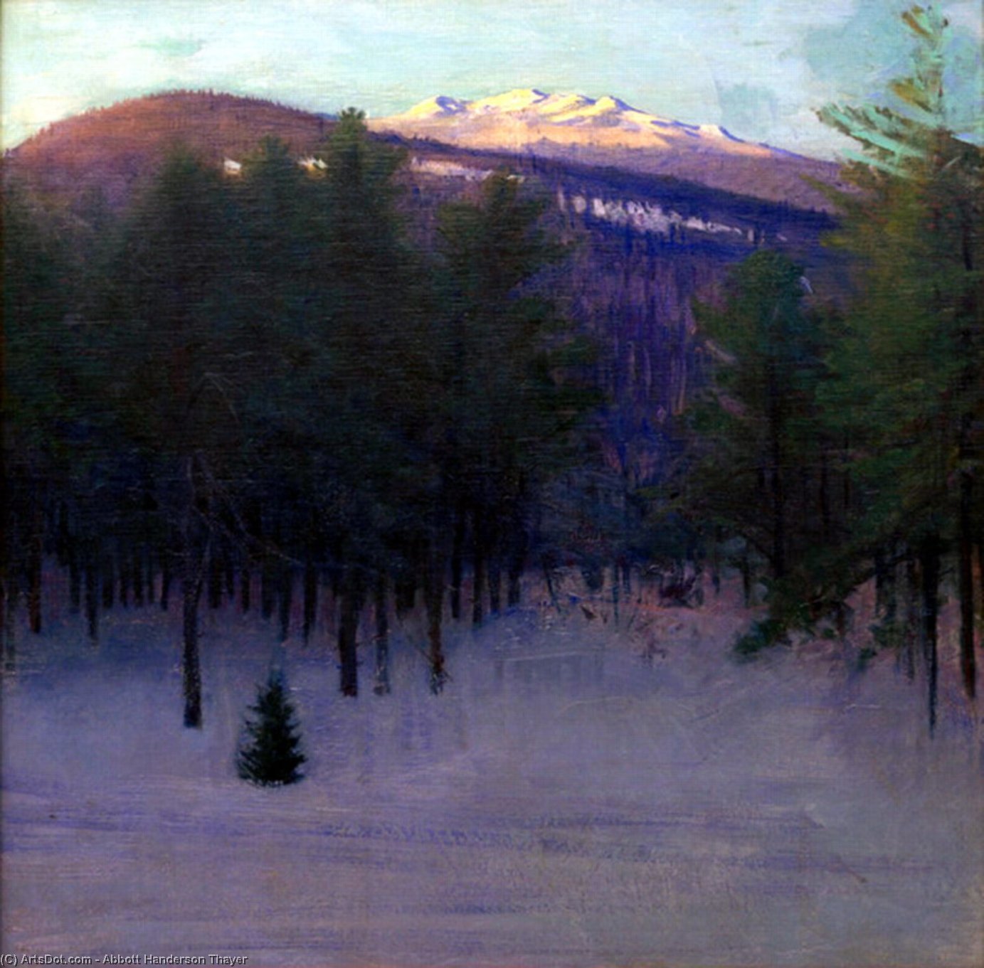 Buy Museum Art Reproductions Monadnock in Winter, 1904 by Abbott Handerson Thayer (1849-1921, United States) | ArtsDot.com