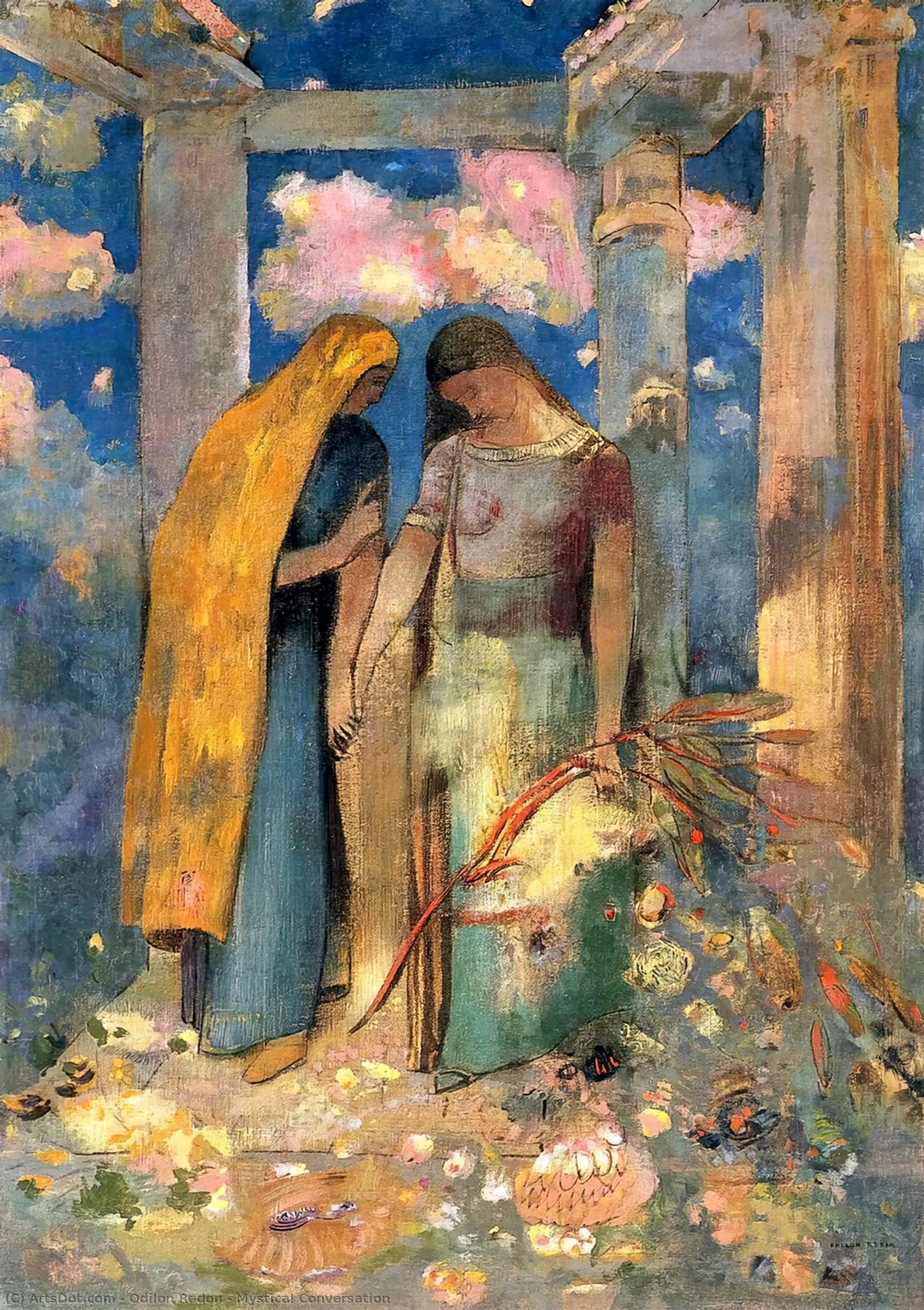 Order Oil Painting Replica Mystical Conversation, 1896 by Odilon Redon (1840-1916, France) | ArtsDot.com
