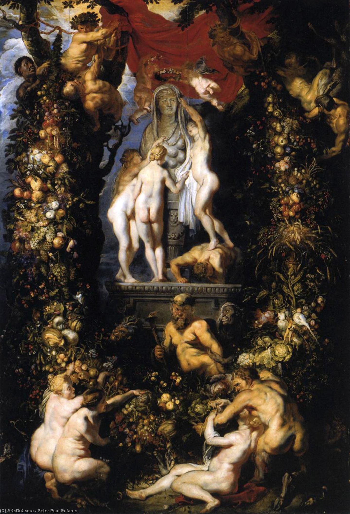 Buy Museum Art Reproductions Nature Adorning the Three Graces, 1615 by Peter Paul Rubens (1577-1640, Germany) | ArtsDot.com