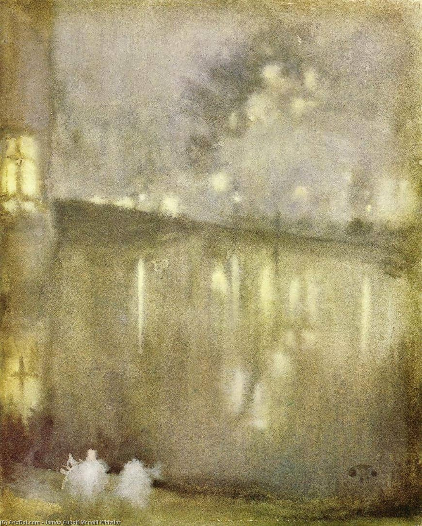 Order Artwork Replica Nocturne: Grey and Gold - Canal, Holland, 1883 by James Abbott Mcneill Whistler (1834-1903, United States) | ArtsDot.com