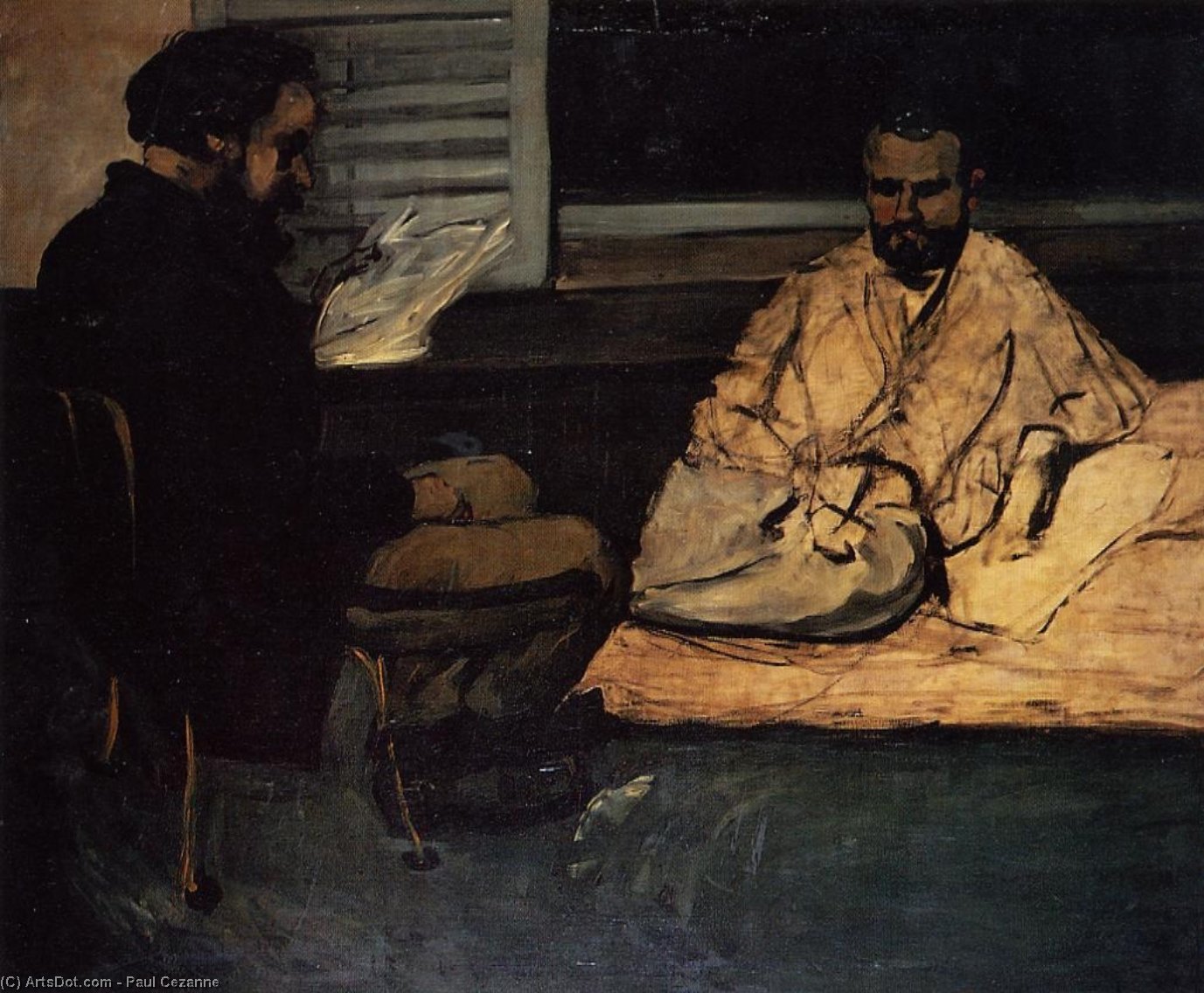 Order Oil Painting Replica Paul Alexis Reading to Zola, 1869 by Paul Cezanne (1839-1906, France) | ArtsDot.com