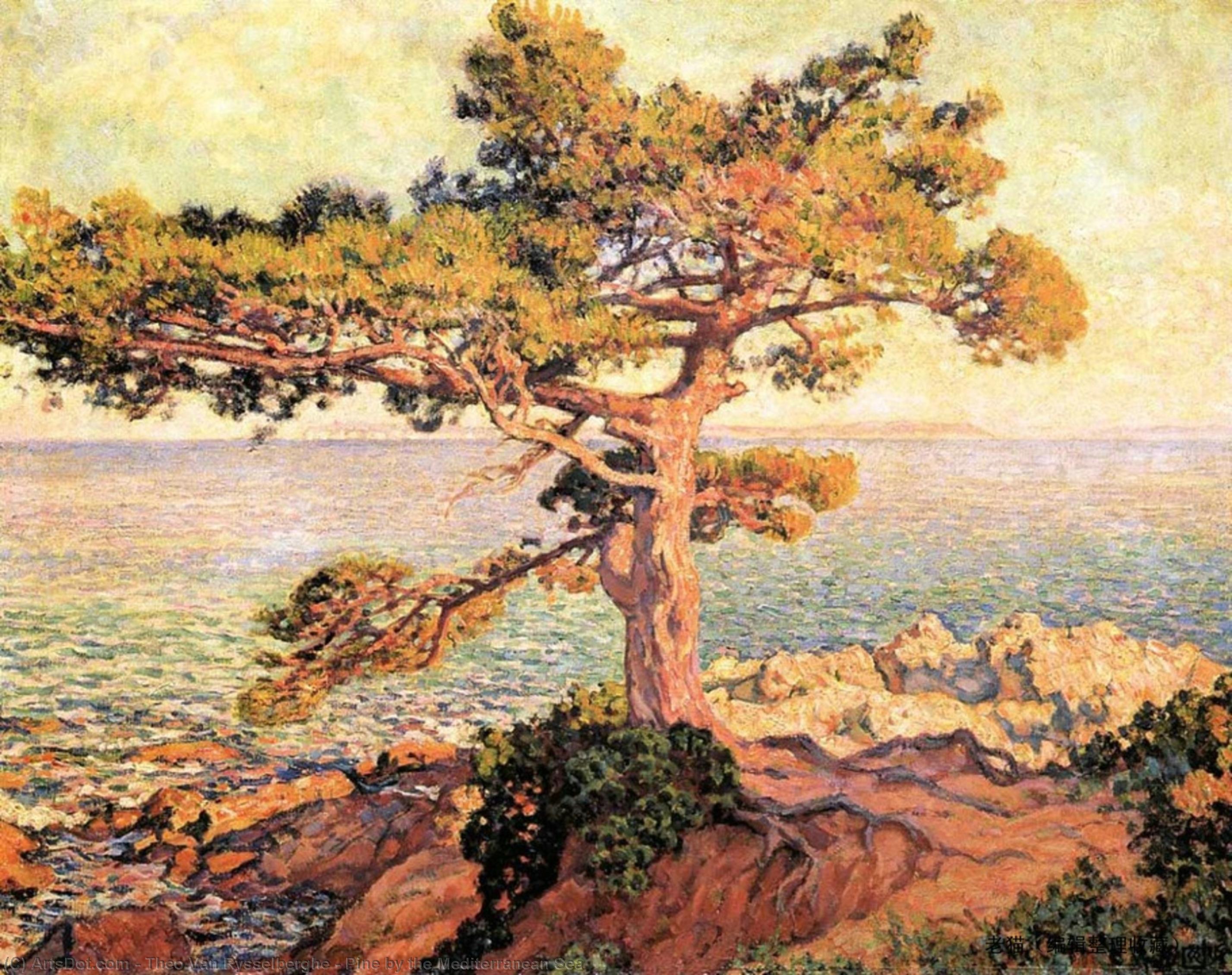 Order Artwork Replica Pine by the Mediterranean Sea, 1916 by Theo Van Rysselberghe (1862-1926, Belgium) | ArtsDot.com
