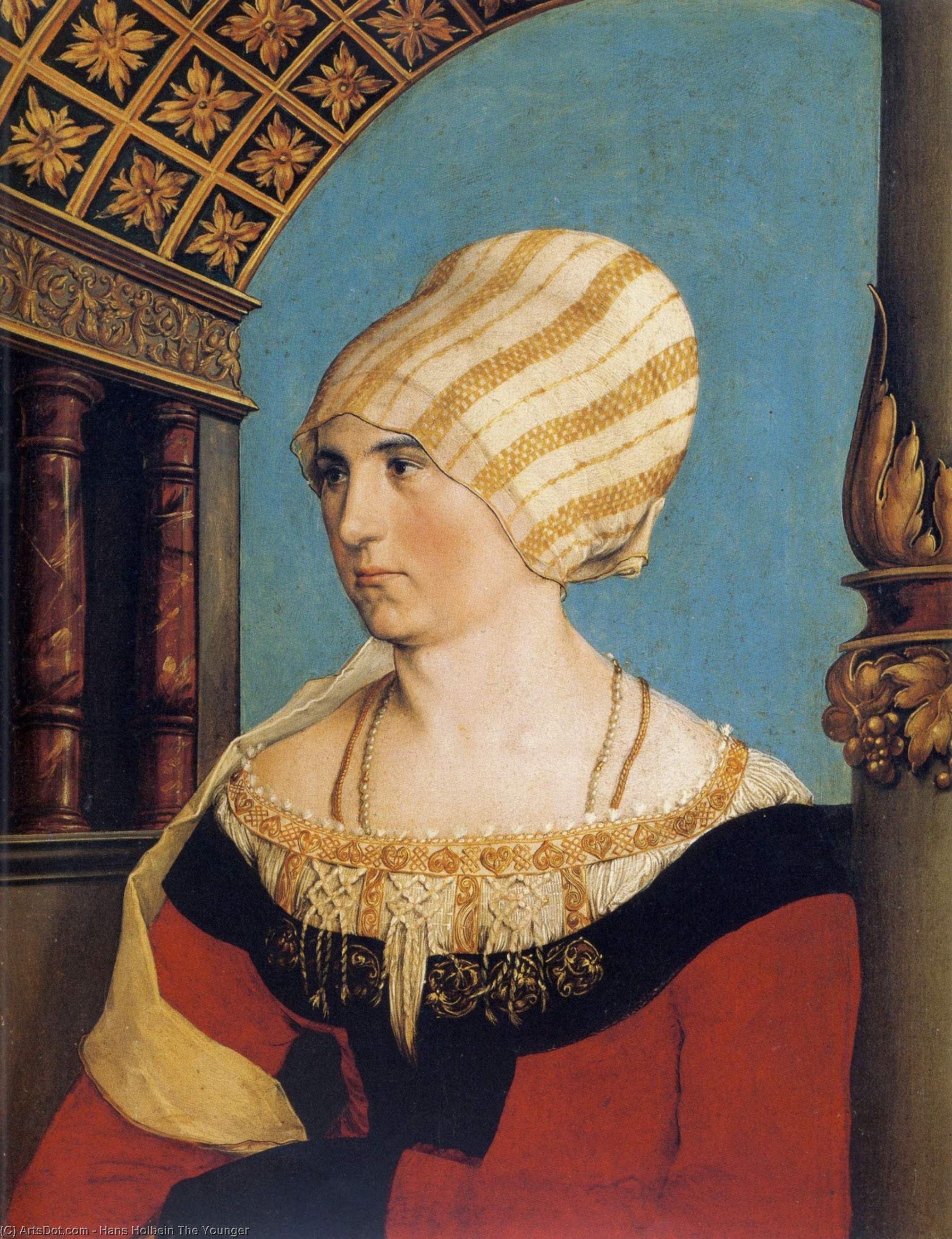 Order Art Reproductions Portrait of Doprothea Meyer, nee Kannengiesser, 1516 by Hans Holbein The Younger (1497-1543, Italy) | ArtsDot.com