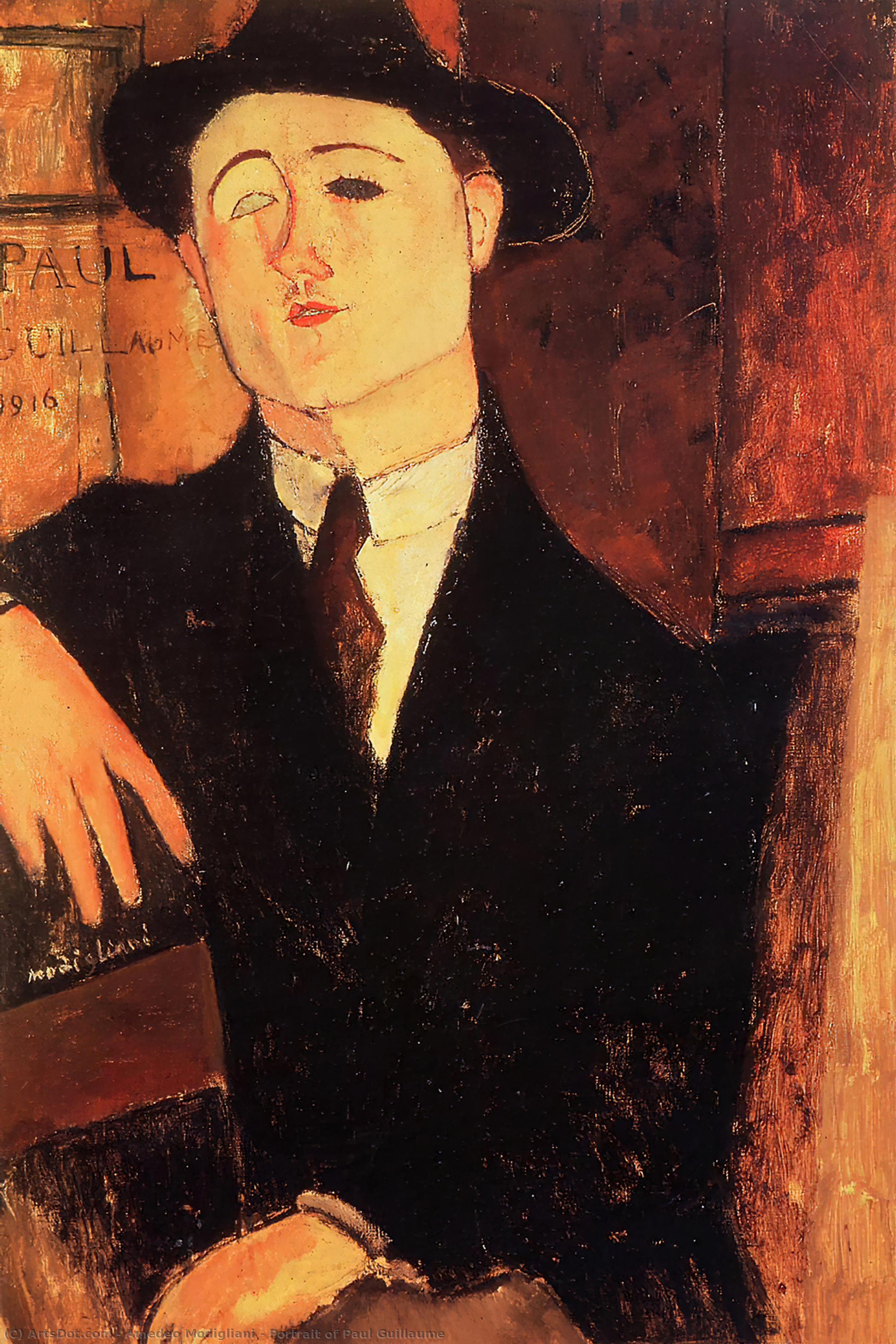 Order Art Reproductions Portrait of Paul Guillaume, 1916 by Amedeo Modigliani | ArtsDot.com