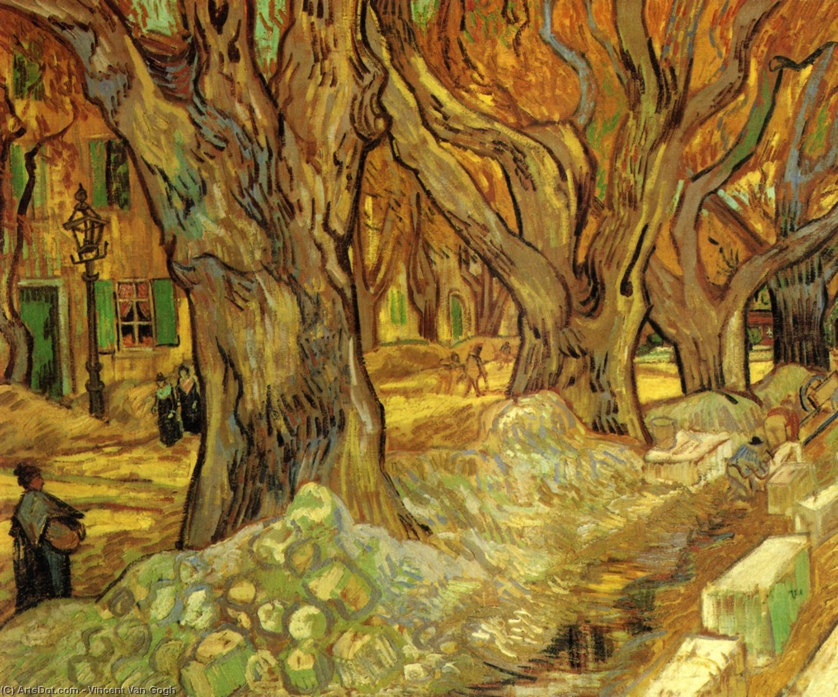 Order Paintings Reproductions The Road Menders, 1889 by Vincent Van Gogh (1853-1890, Netherlands) | ArtsDot.com