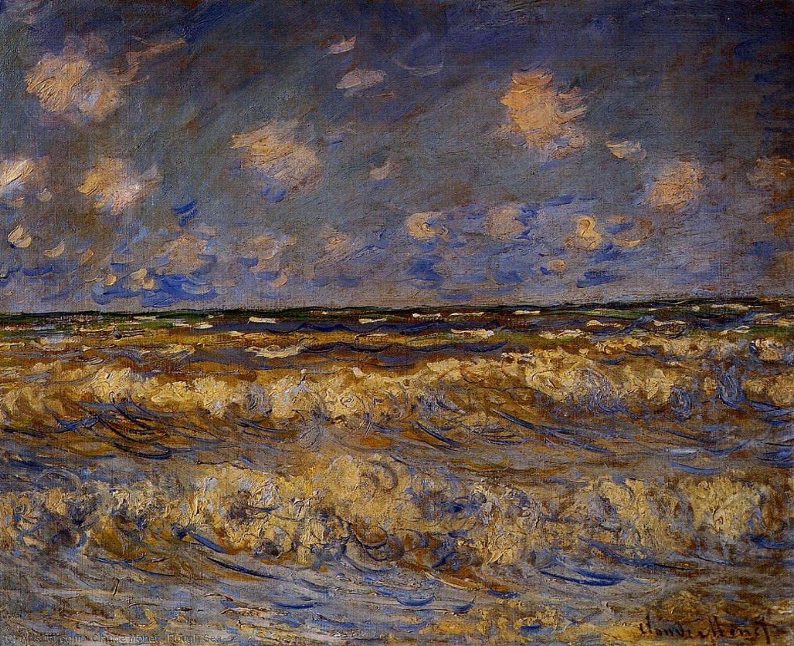 順序 油絵 荒海, 1881 バイ Claude Monet (1840-1926, France) | ArtsDot.com