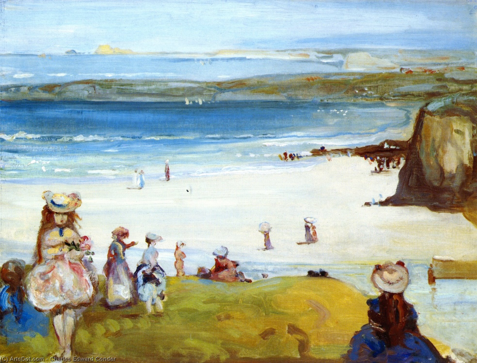 顺序 手工油畫 The Sands, Newquay 。, 1906 通过 Charles Edward Conder (1868-1909, United Kingdom) | ArtsDot.com