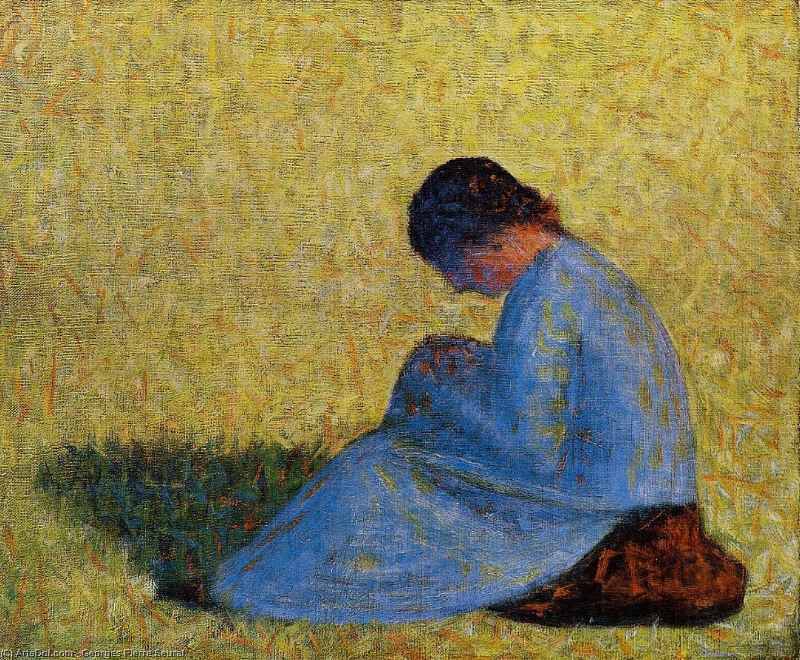 Order Paintings Reproductions Seated Woman, 1882 by Georges Pierre Seurat (1859-1891, France) | ArtsDot.com