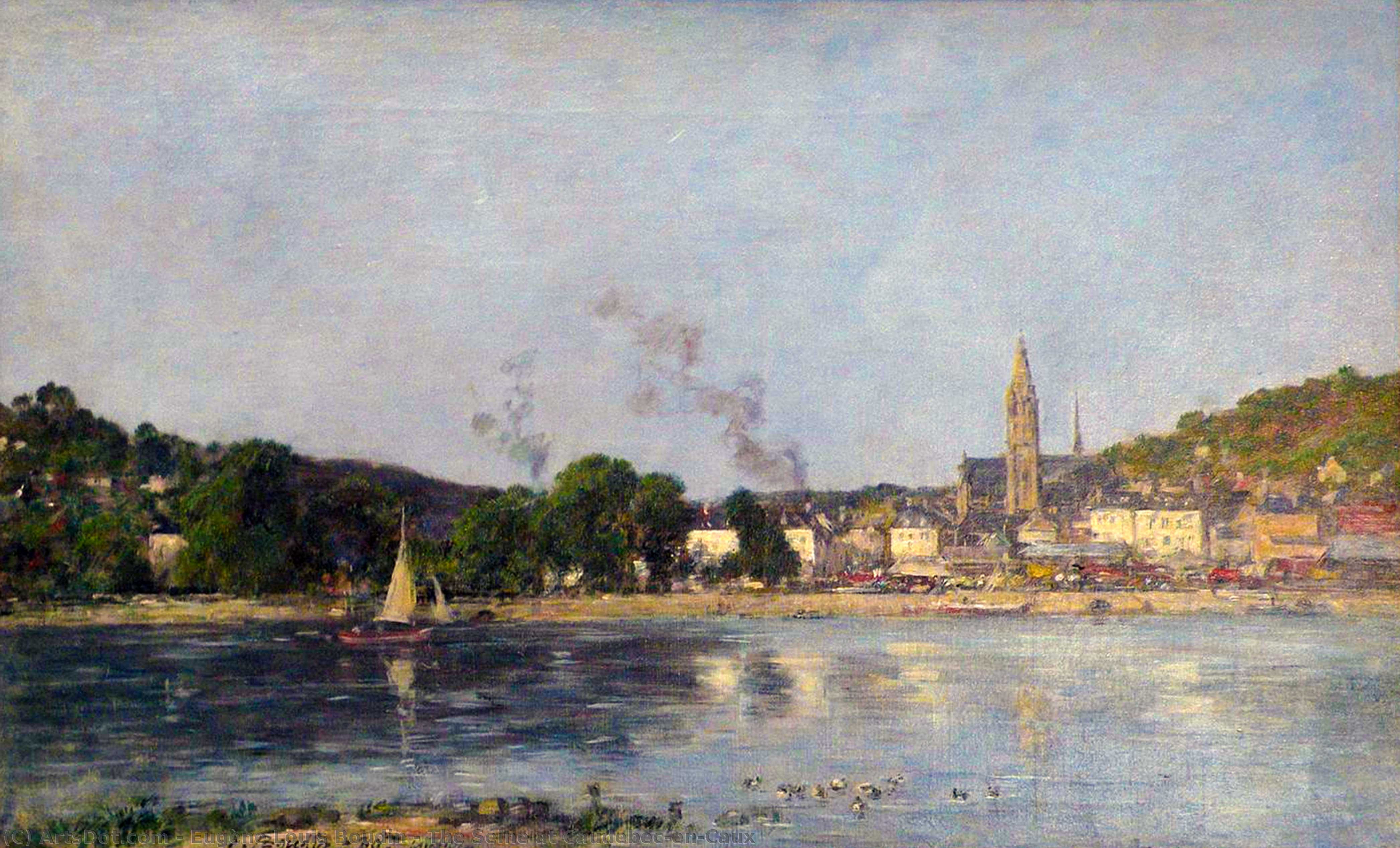顺序 油畫 The Seine at Caudebec-en-Caux, 1889 通过 Eugène Louis Boudin (1824-1898, France) | ArtsDot.com