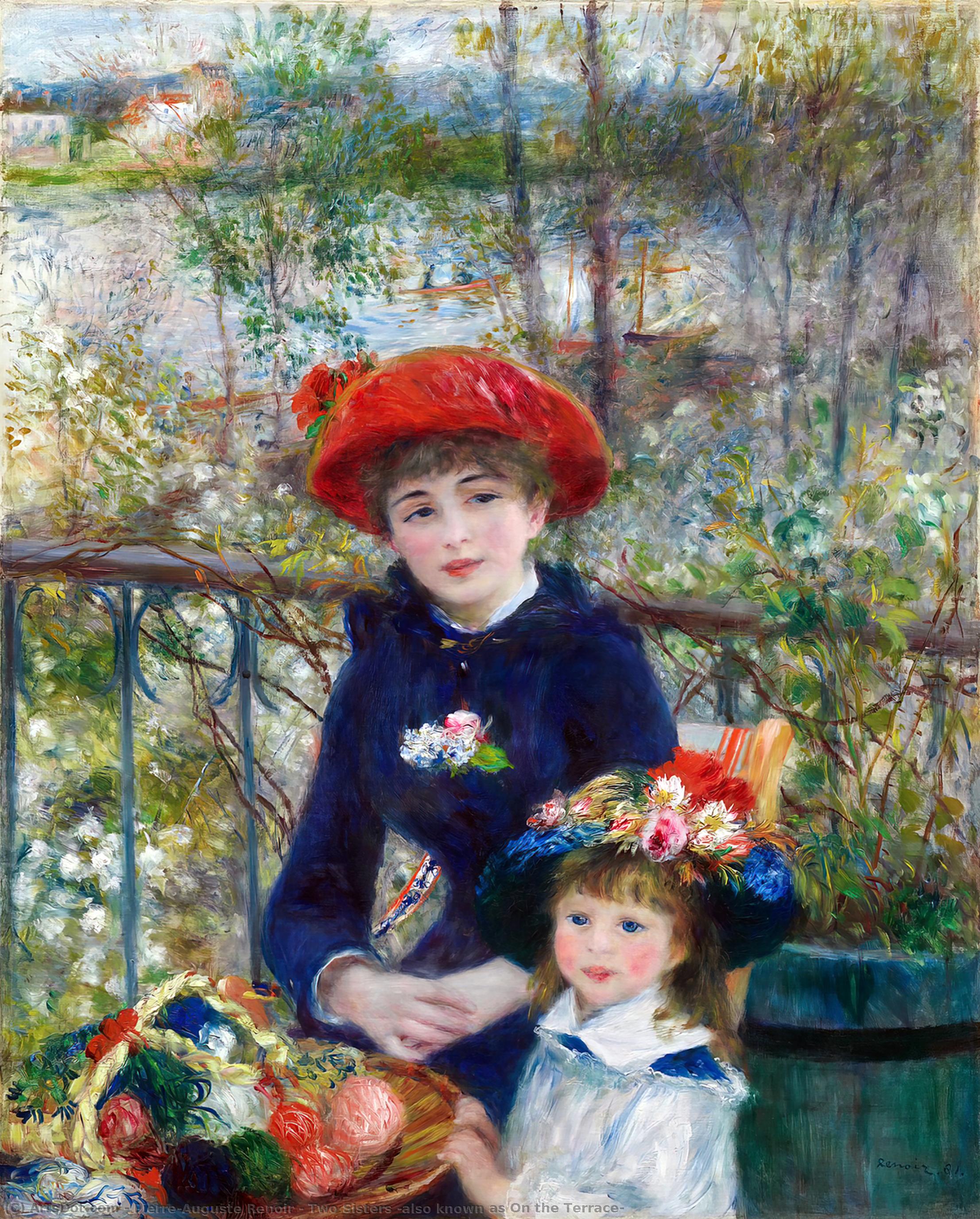 Order Oil Painting Replica Two Sisters (also known as On the Terrace), 1881 by Pierre-Auguste Renoir (1841-1919, France) | ArtsDot.com