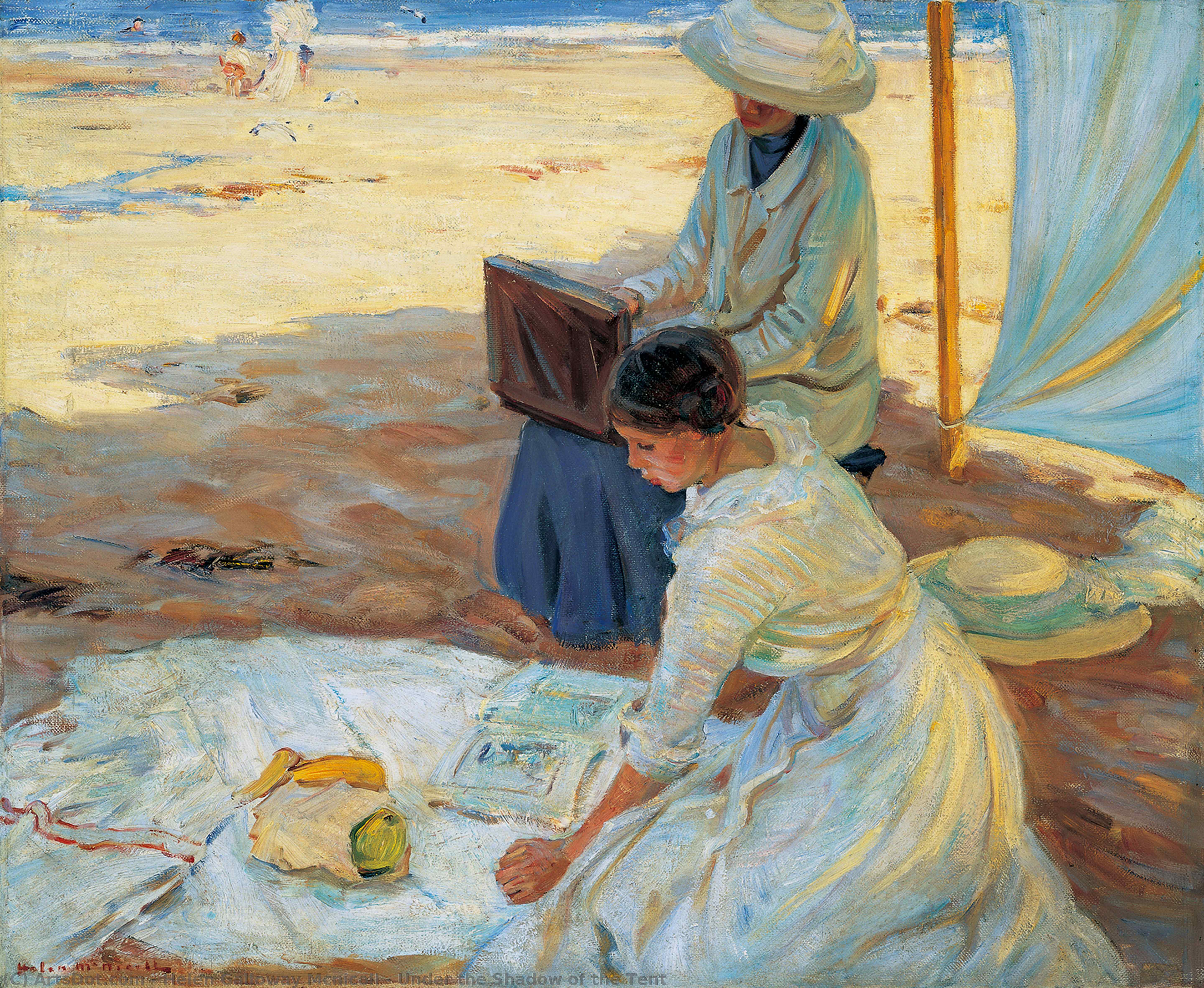 順序 絵画のコピー テントの影の下で, 1914 バイ Helen Galloway Mcnicoll (1879-1915, Canada) | ArtsDot.com