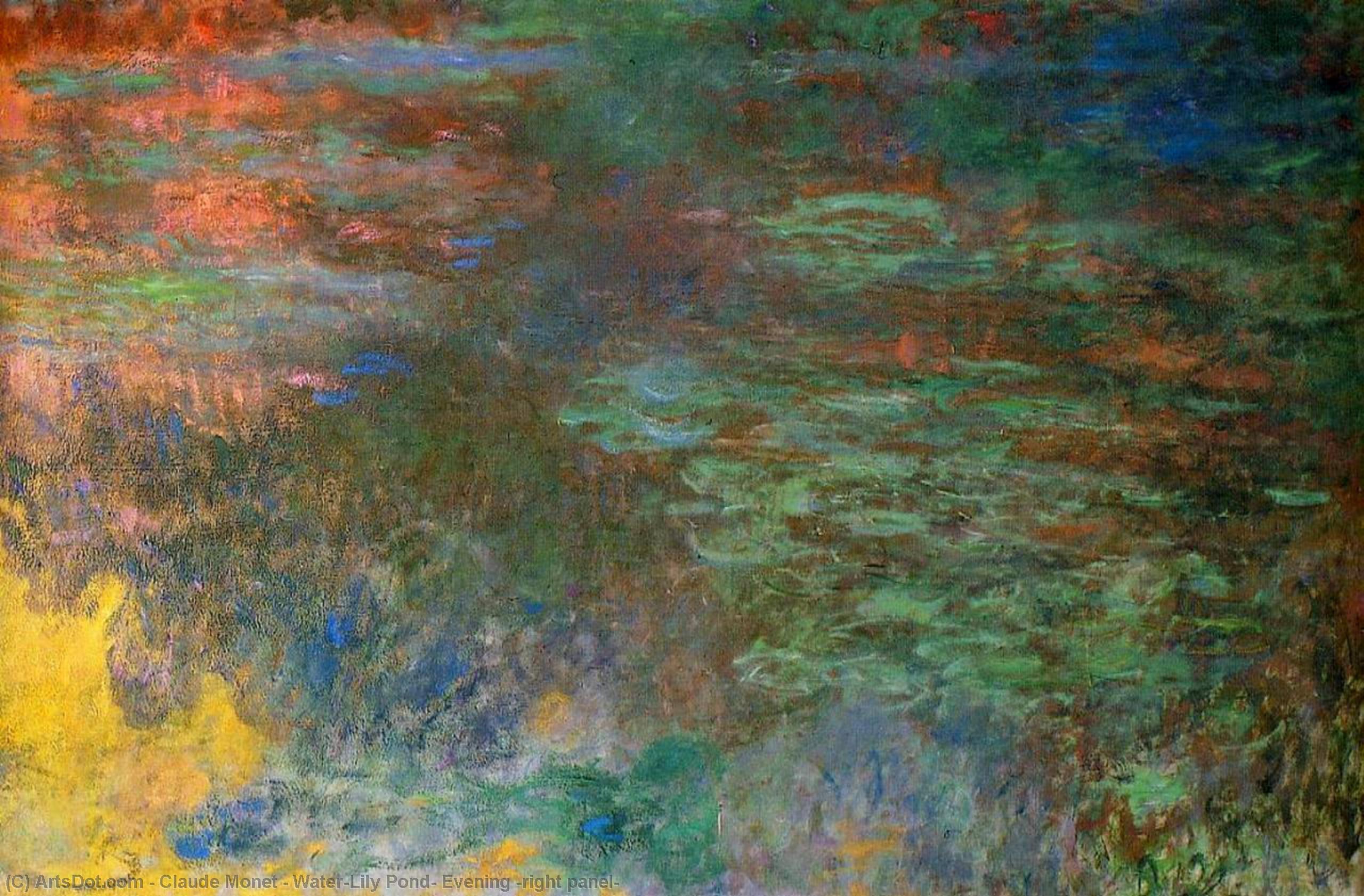 Order Paintings Reproductions Water-Lily Pond, Evening (right panel), 1920 by Claude Monet (1840-1926, France) | ArtsDot.com