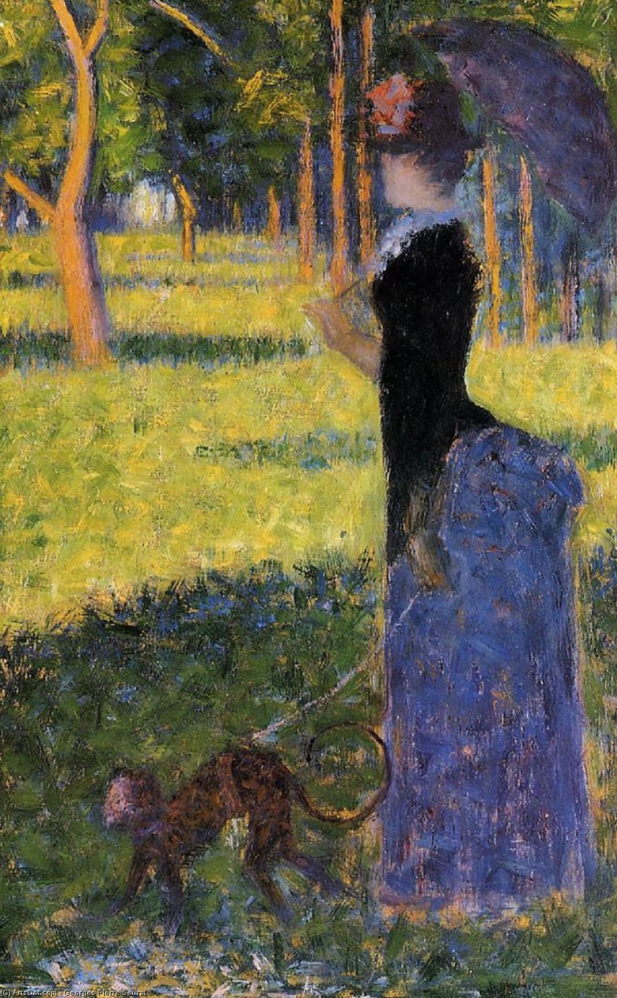 Order Artwork Replica Woman with a Monkey, 1884 by Georges Pierre Seurat (1859-1891, France) | ArtsDot.com