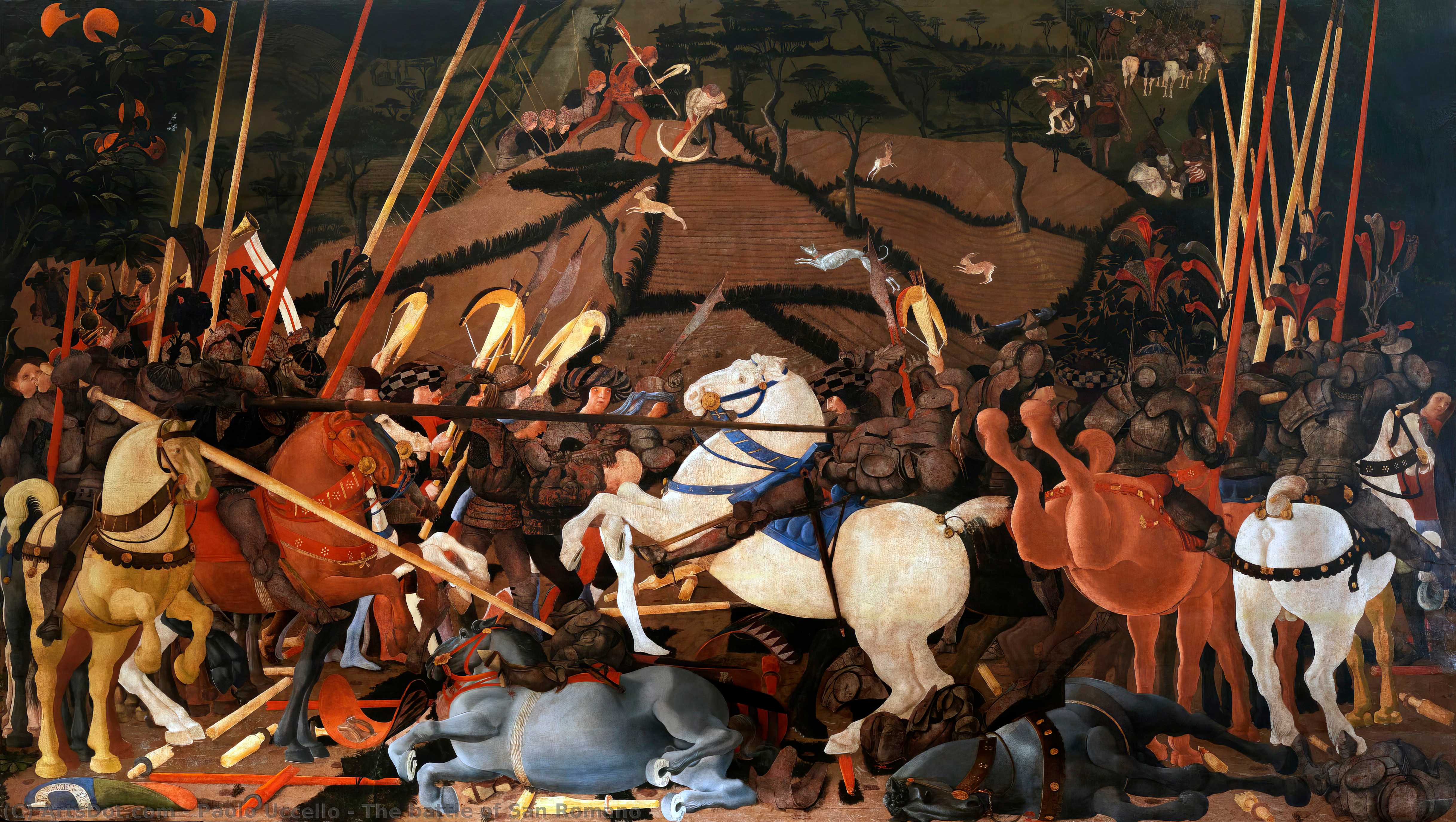 順序 絵画のコピー サン・ロマノの戦い, 1456 バイ Paolo Uccello (1397-1475, Italy) | ArtsDot.com