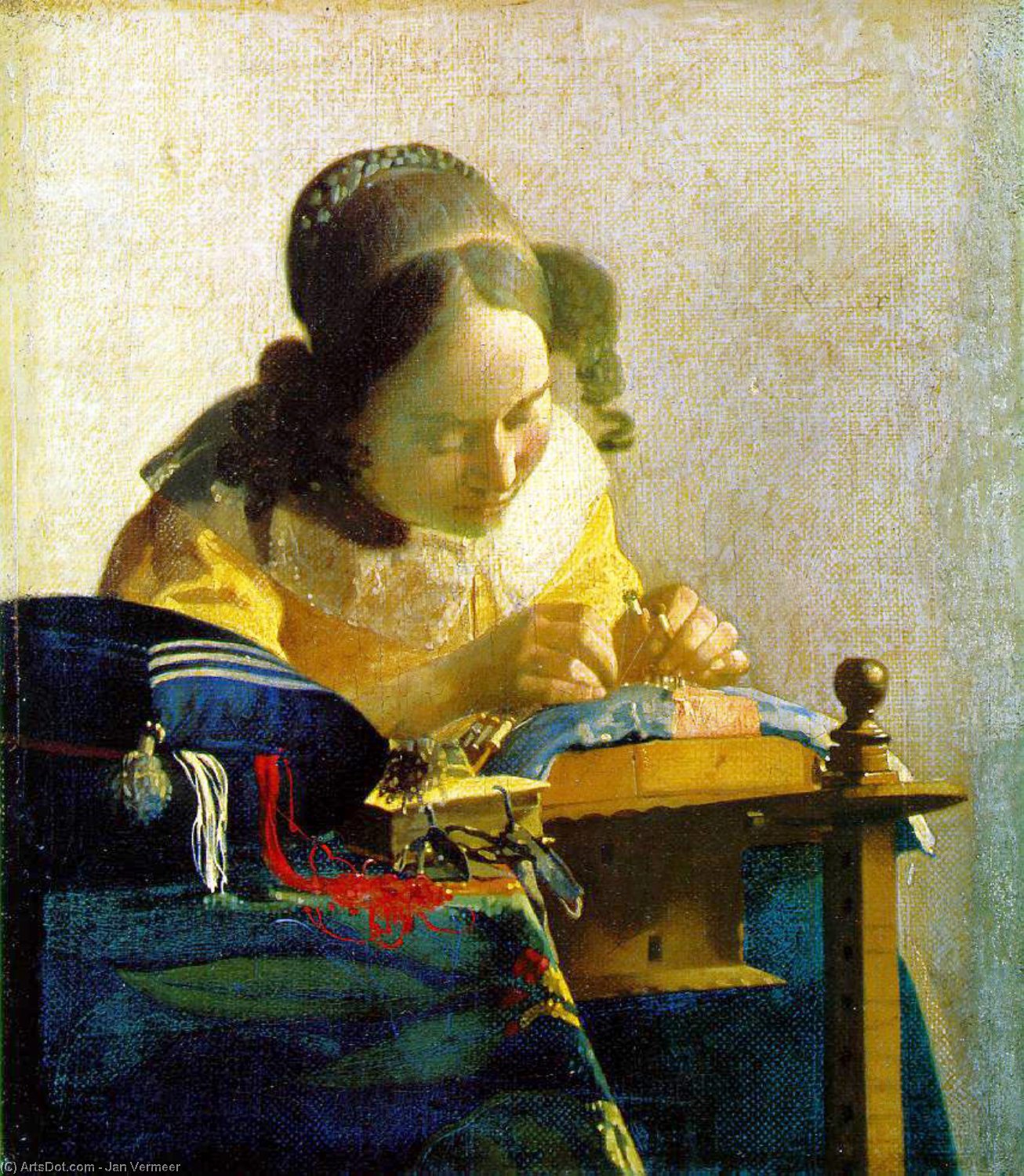 Order Art Reproductions The lacemaker, Louvre, 1670 by Johannes Vermeer (1632-1675, Netherlands) | ArtsDot.com