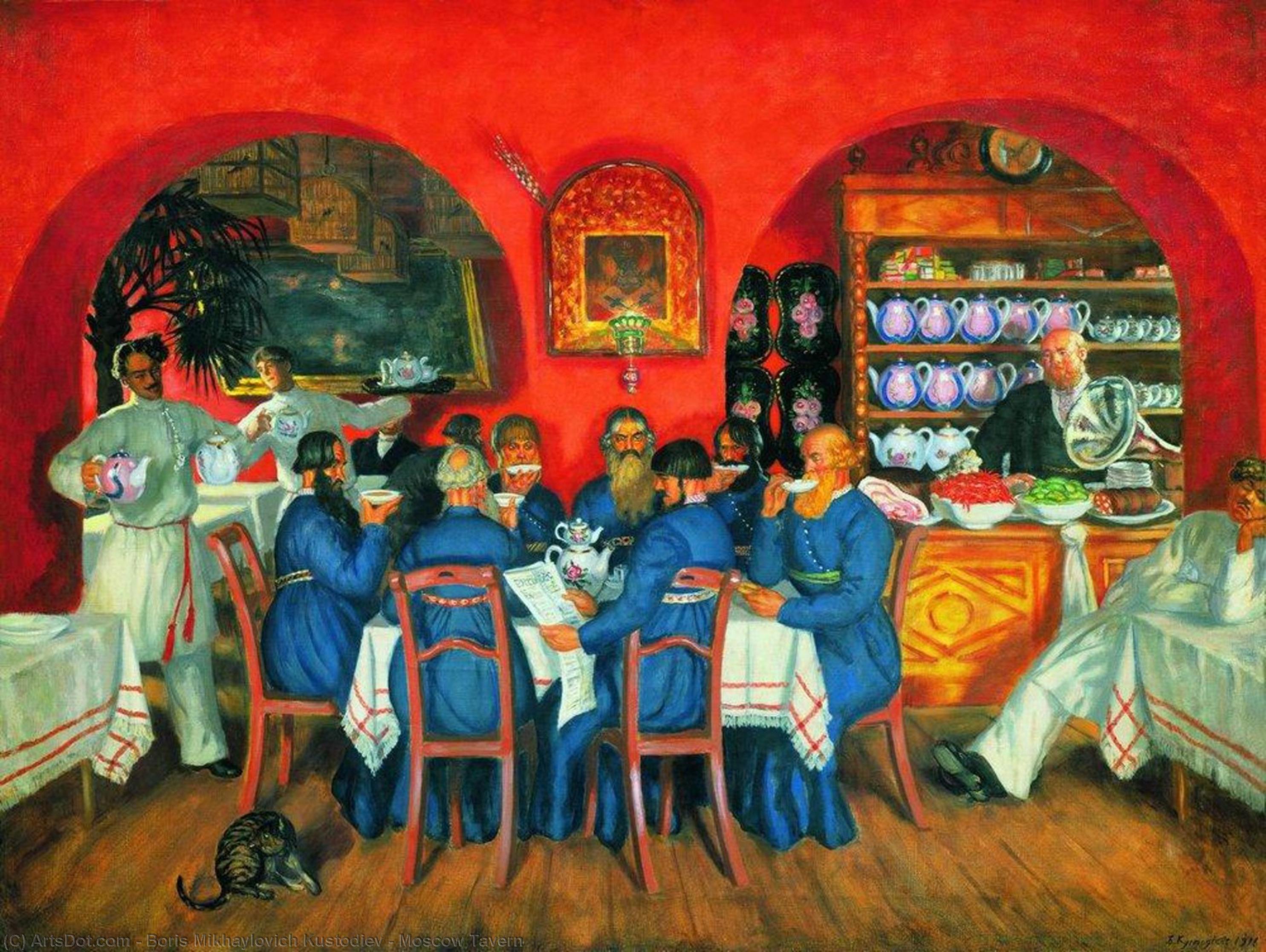 Order Art Reproductions Moscow Tavern, 1916 by Boris Mikhaylovich Kustodiev | ArtsDot.com