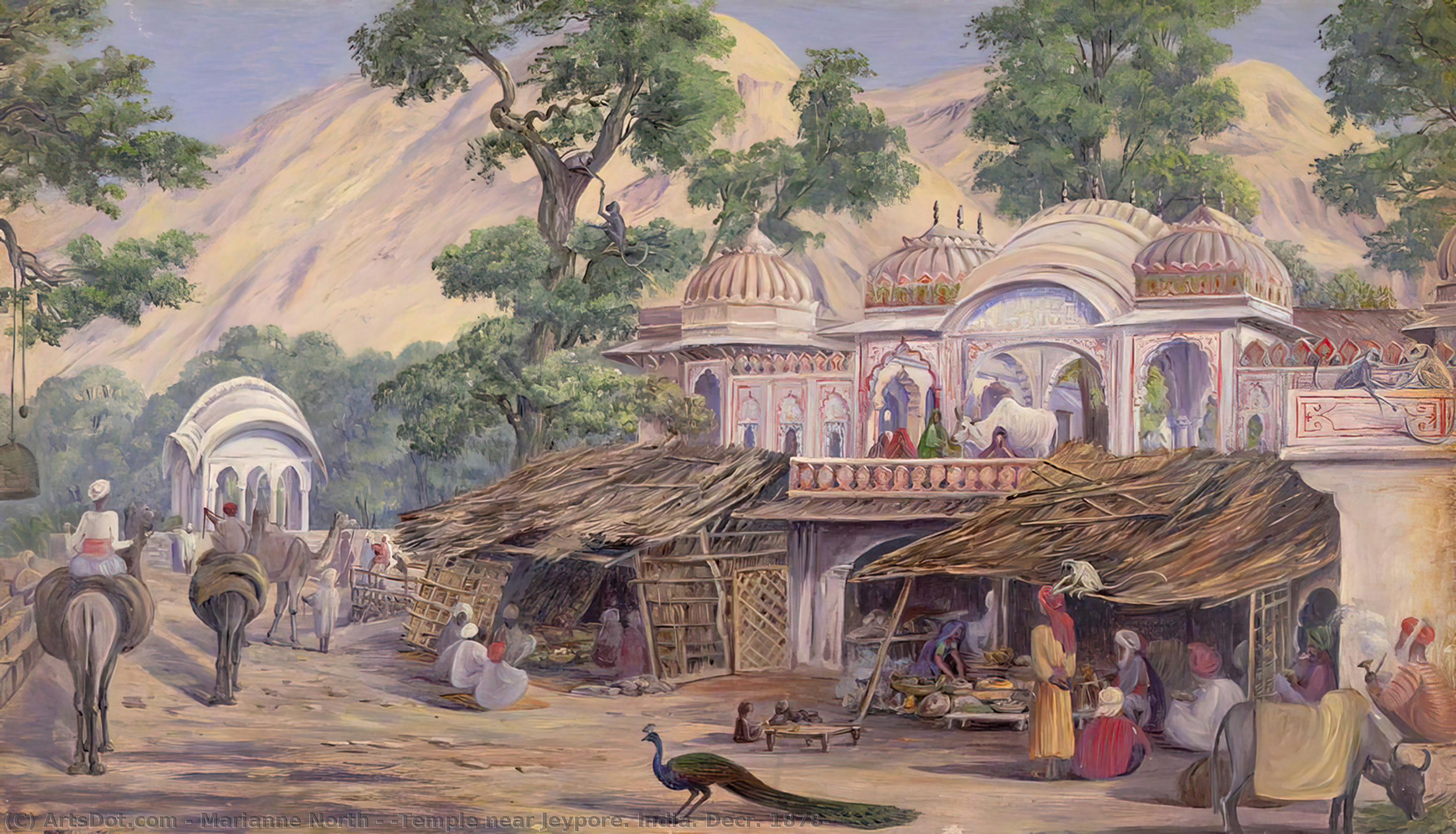 顺序 藝術再現 `Temple near Jeypore。 印度。 Decr. 1878 页: 1, 1878 通过 Marianne North (1830-1890, United Kingdom) | ArtsDot.com