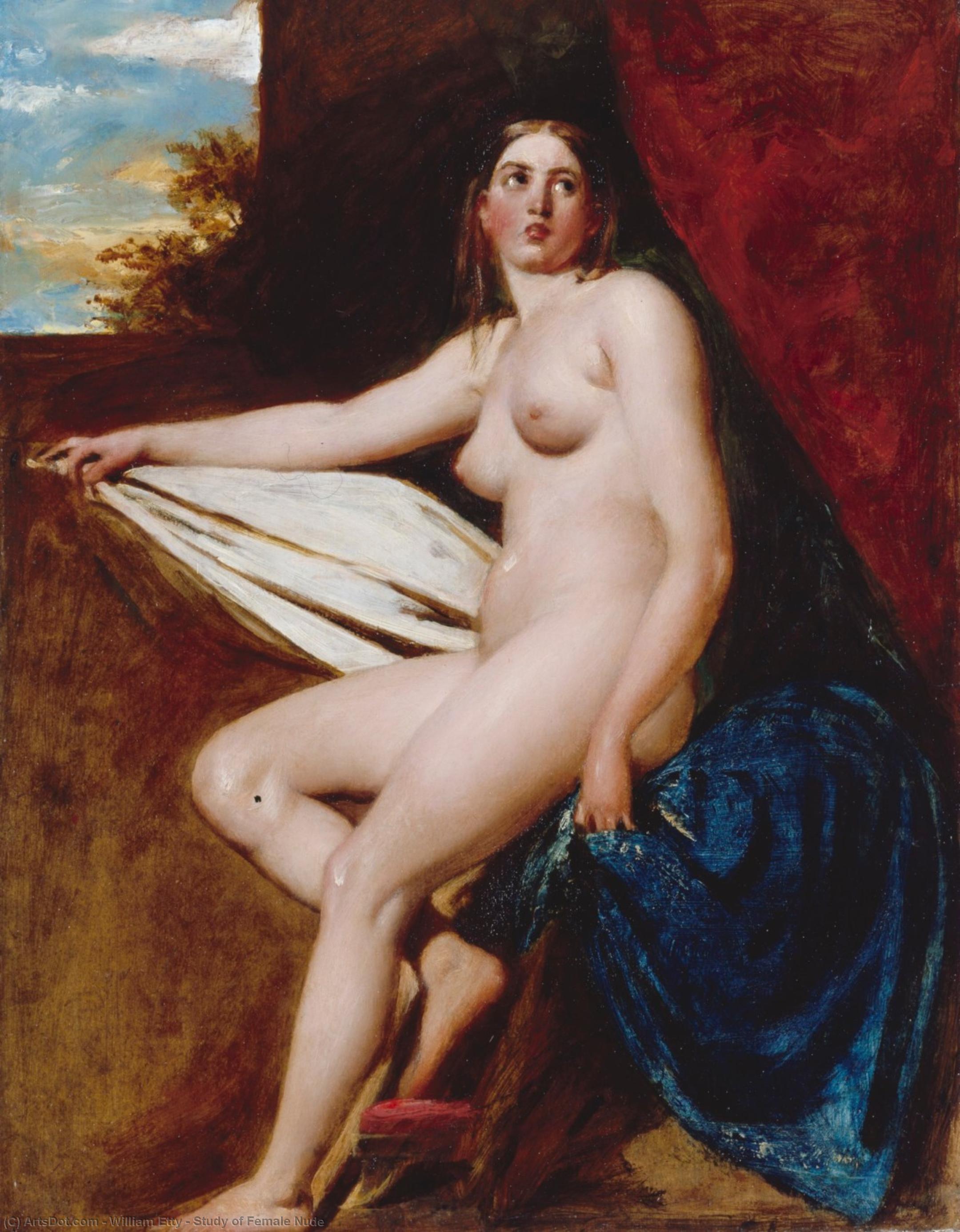 Ordinare Stampe Di Qualità Del Museo Studio di Nudo femminile, 1830 di William Etty (1787-1849, United Kingdom) | ArtsDot.com