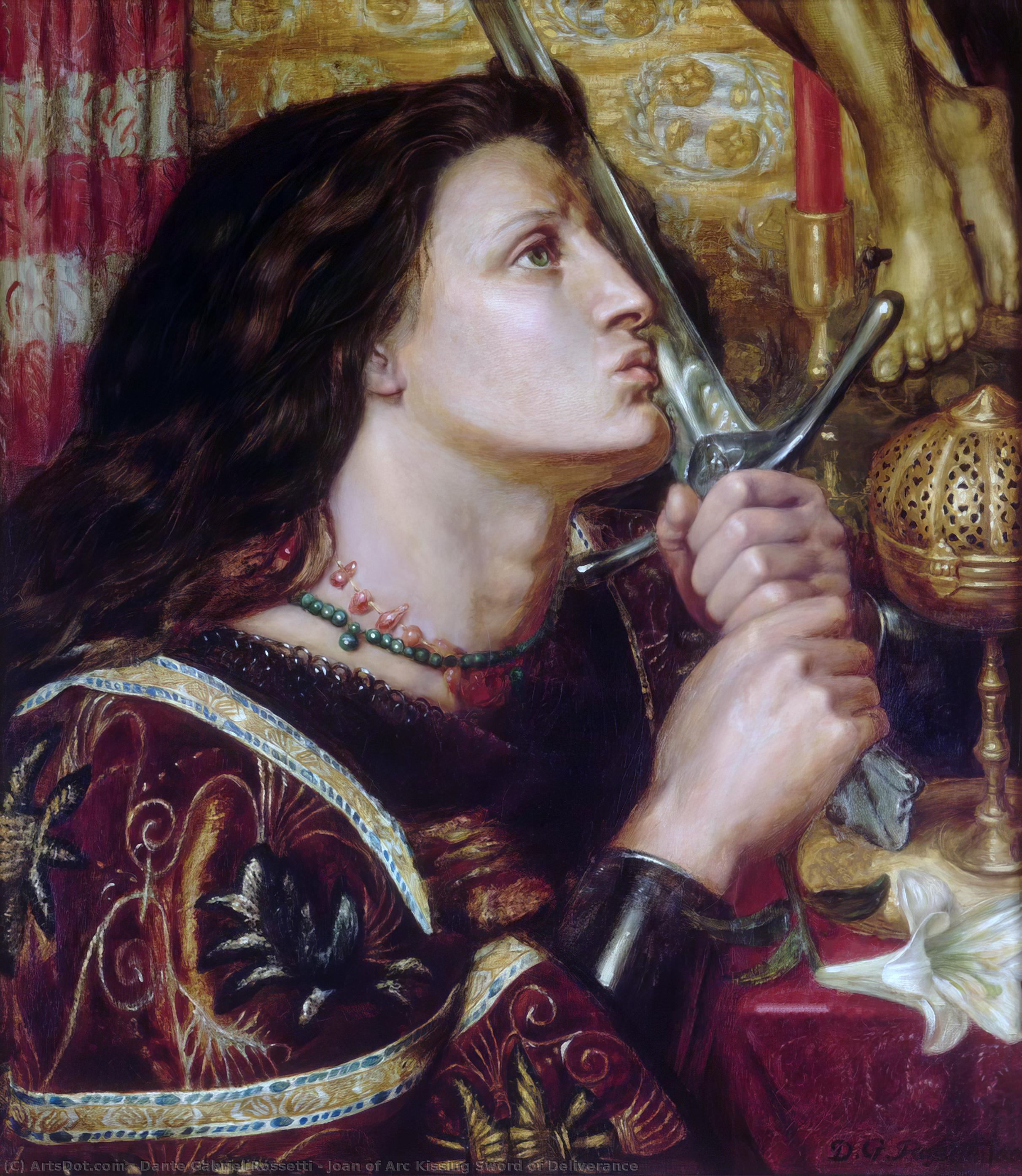 Order Artwork Replica Joan of Arc Kissing Sword of Deliverance by Dante Gabriele Rossetti (1828-1882, United Kingdom) | ArtsDot.com