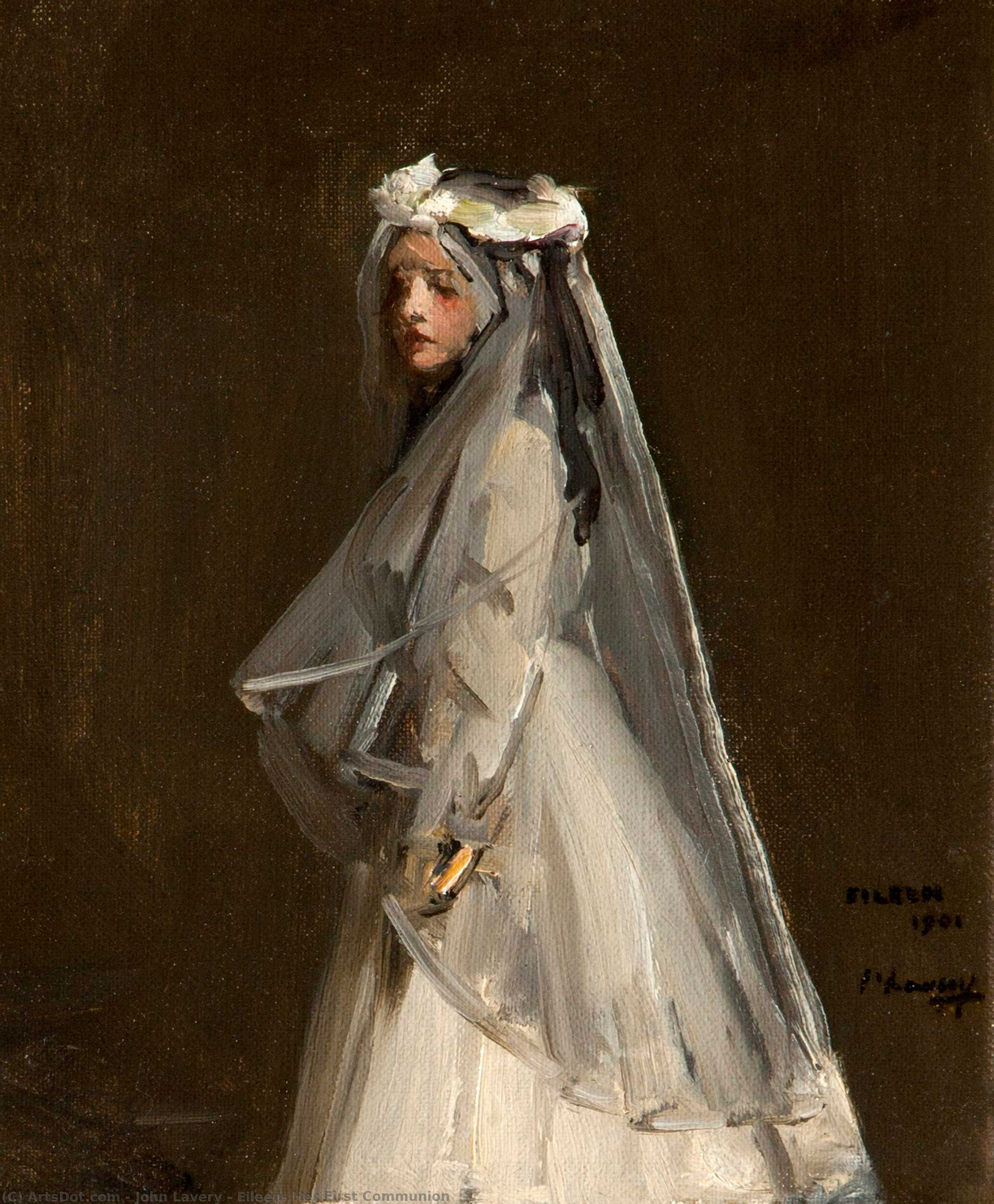 顺序 油畫 Eileen, Her First Communion, 1901 通过 John Lavery | ArtsDot.com