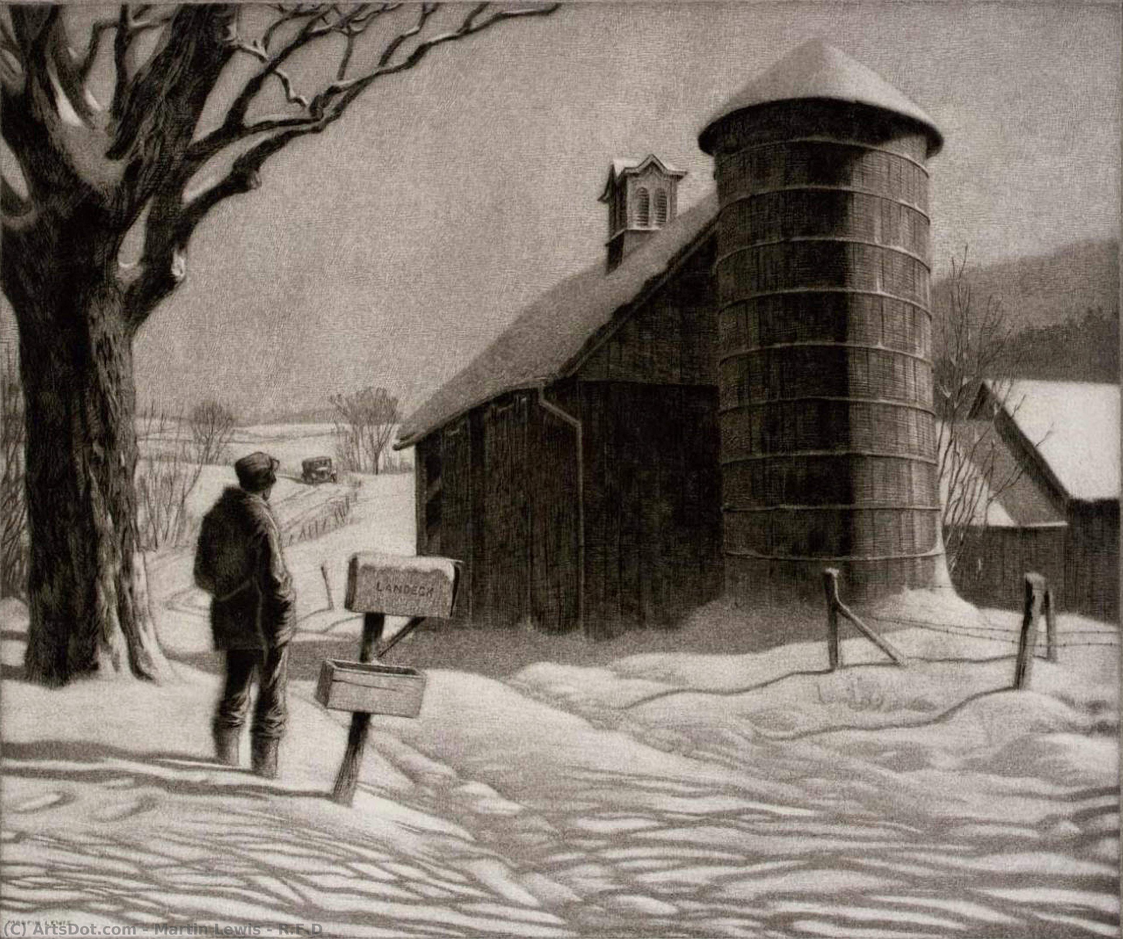 Order Paintings Reproductions R.F.D, 1933 by Martin Lewis (Inspired By) (1881-1962) | ArtsDot.com