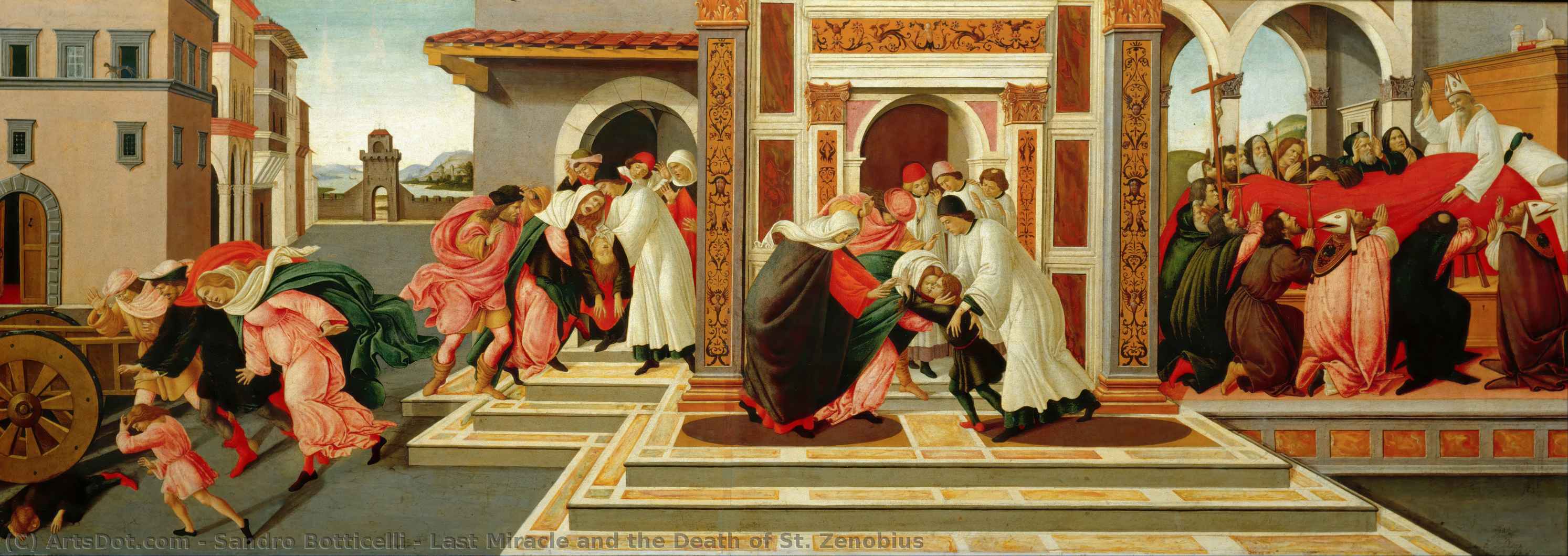 Order Art Reproductions Last Miracle and the Death of St. Zenobius, 1500 by Sandro Botticelli (1445-1510, Italy) | ArtsDot.com