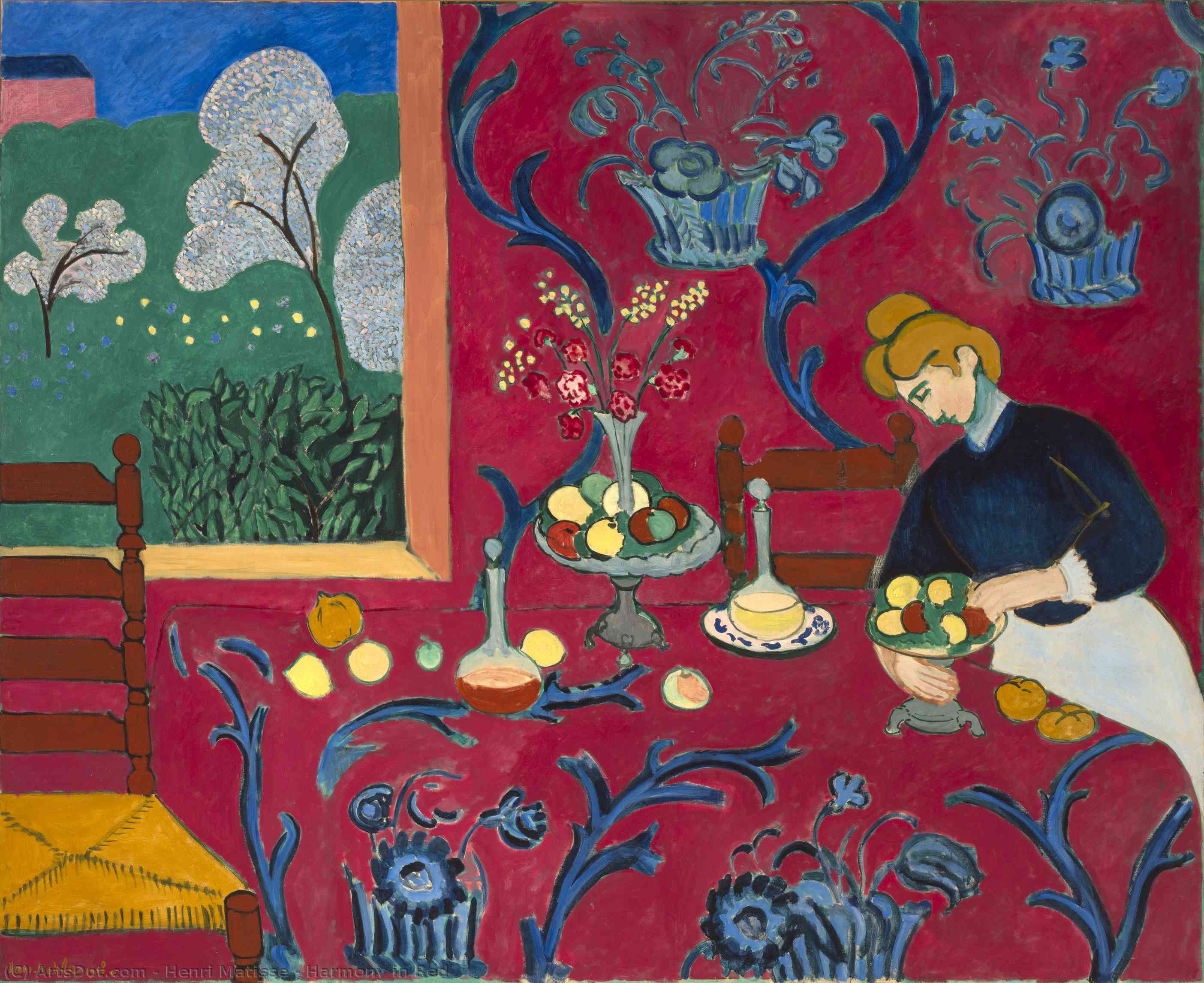 Pedir Grabados De Calidad Del Museo Armonía en Rojo, 1908 de Henri Matisse (Inspirado por) (1869-1954, France) | ArtsDot.com