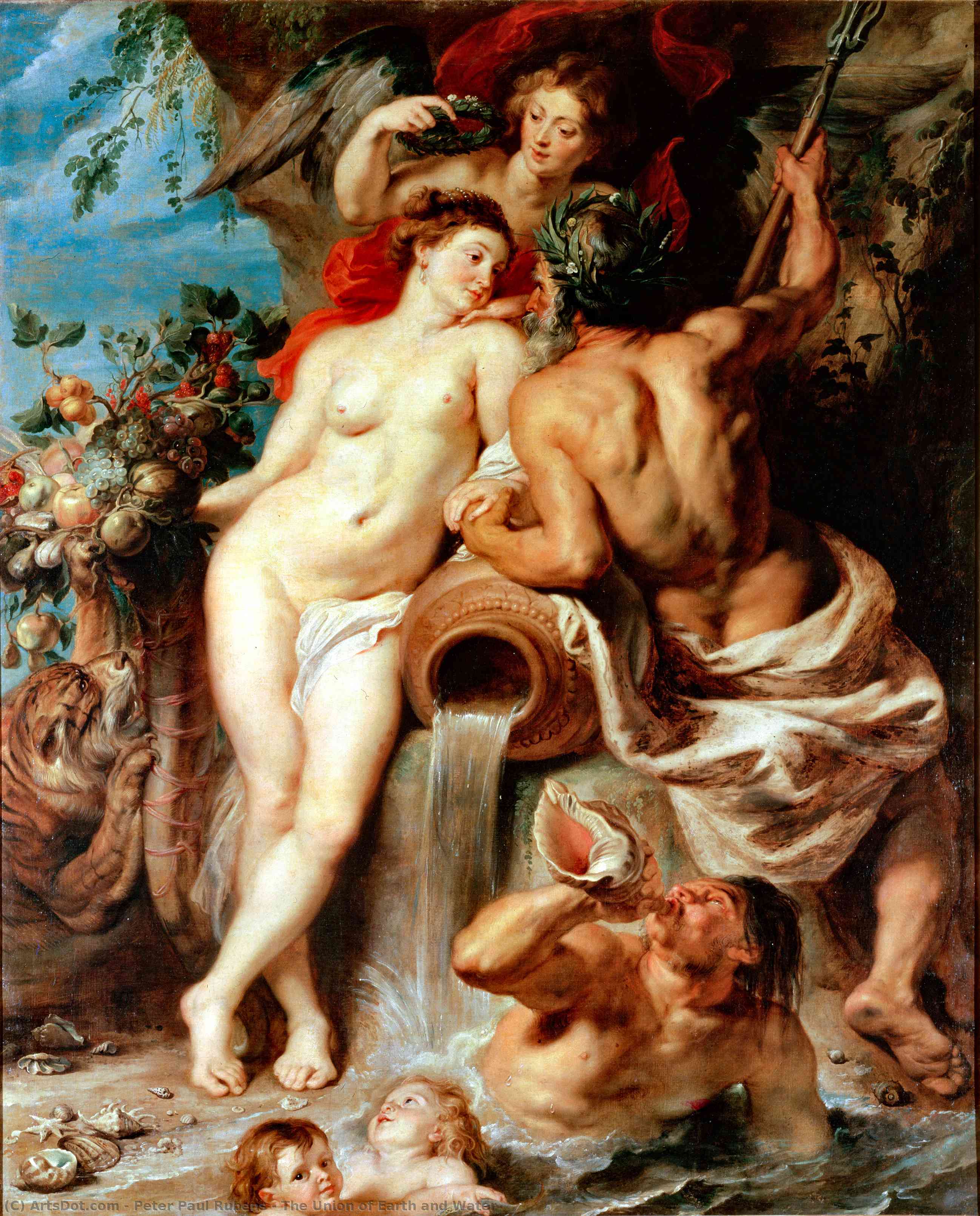 顺序 藝術再現 地球和水联盟, 1618 通过 Peter Paul Rubens (1577-1640, Germany) | ArtsDot.com