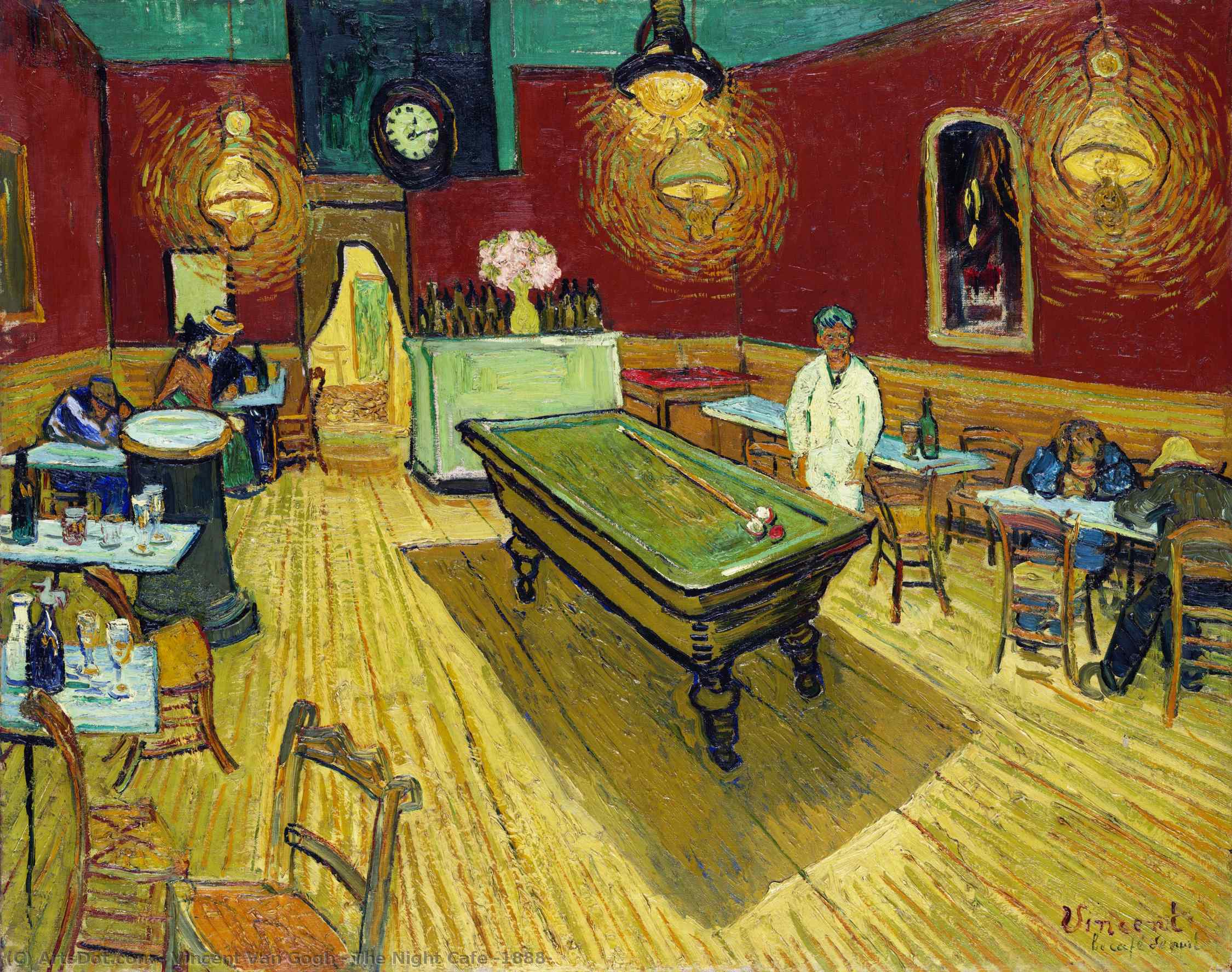 Ordinare Riproduzioni D'arte Il caffè notturno, 1888 di Vincent Van Gogh (1853-1890, Netherlands) | ArtsDot.com