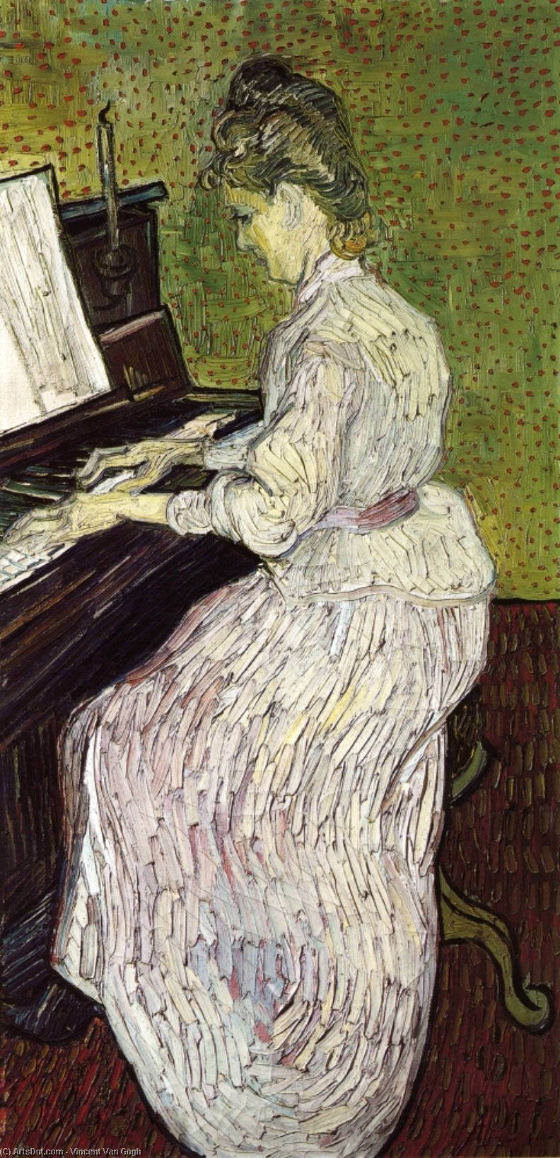 Order Oil Painting Replica Marguerite Gachet at the Piano, 1890 by Vincent Van Gogh (1853-1890, Netherlands) | ArtsDot.com