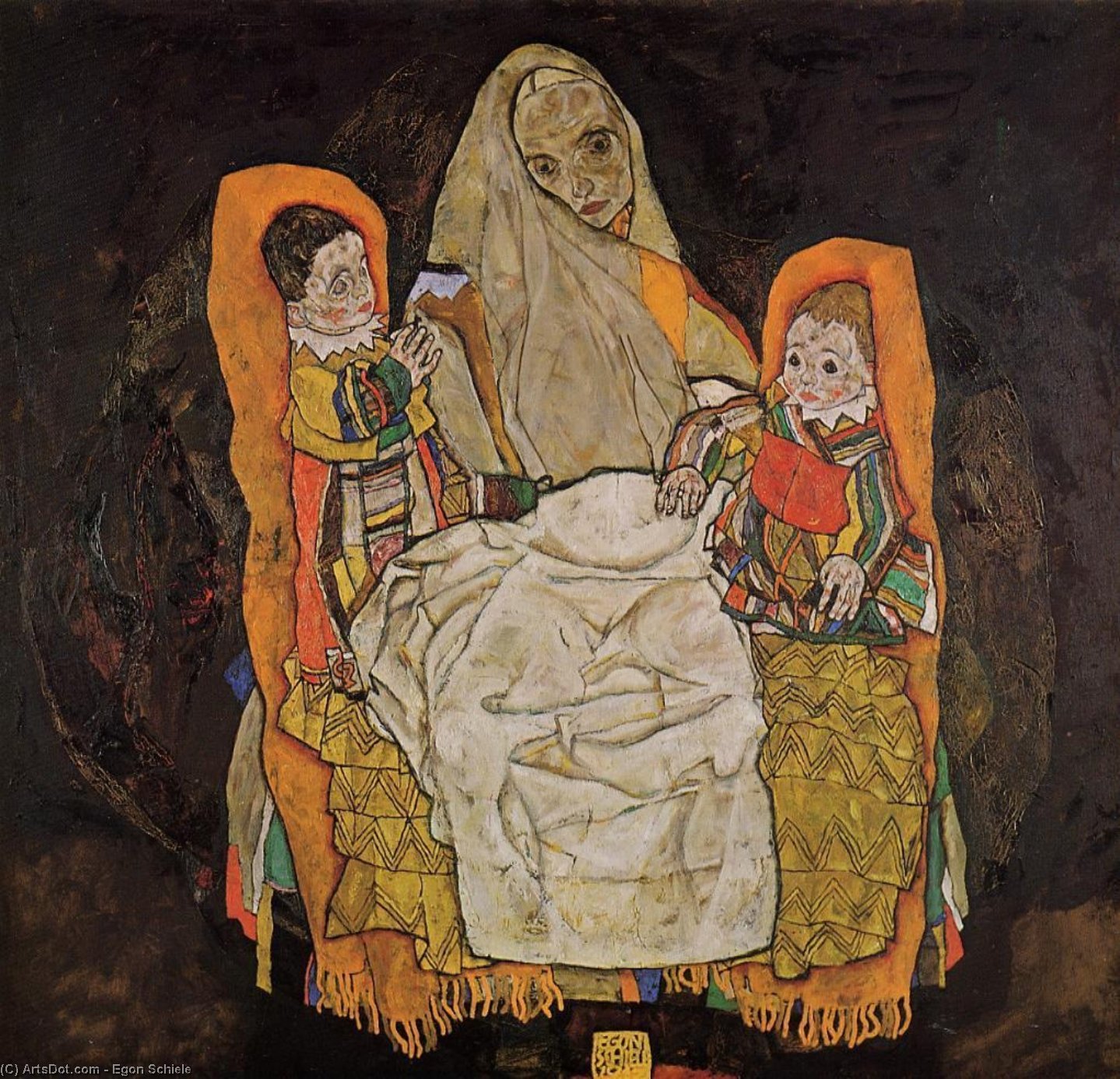 Comprar Reproducciones De Arte Del Museo Madre con dos hijos, 1917 de Egon Schiele (1890-1918, Croatia) | ArtsDot.com