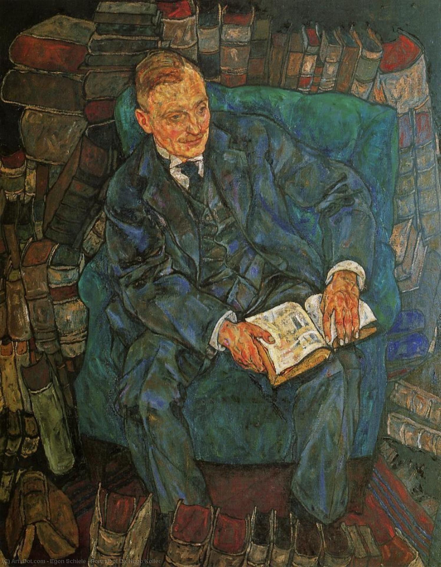 Order Paintings Reproductions Portrait of Dr. Hugo Koller, 1918 by Egon Schiele (1890-1918, Croatia) | ArtsDot.com