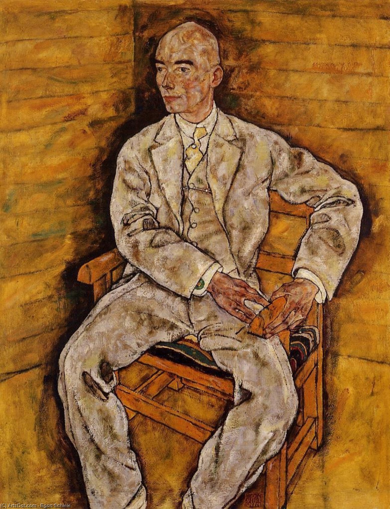 Buy Museum Art Reproductions Portrait of Victor Ritter von Bauer, 1918 by Egon Schiele (1890-1918, Croatia) | ArtsDot.com