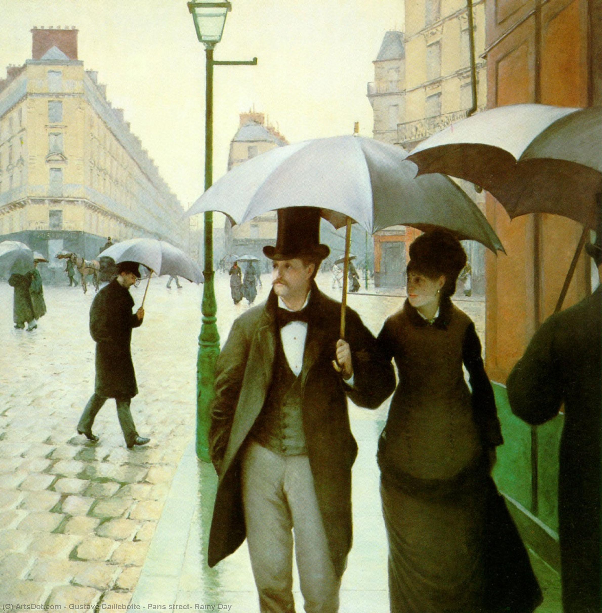 Compra Riproduzioni D'arte Del Museo Paris street, Rainy Day, 1877 di Gustave Caillebotte (1848-1894, France) | ArtsDot.com