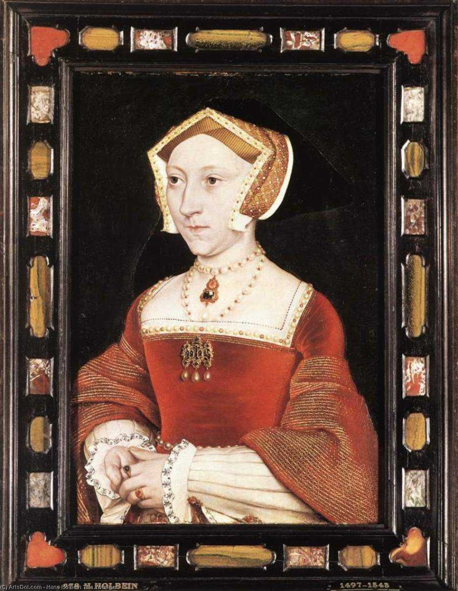 Order Oil Painting Replica Portrait of Jane Seymour, 1537 by Hans Holbein The Younger (1497-1543, Italy) | ArtsDot.com