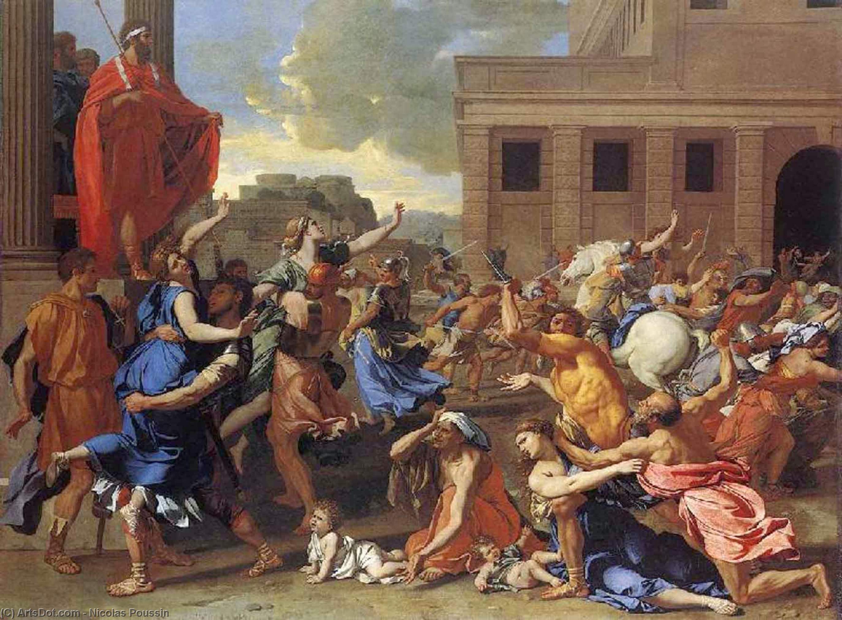 Acheter Reproductions D'art De Musée Le viol des femmes Sabines, 1634 de Nicolas Poussin (1594-1665, France) | ArtsDot.com