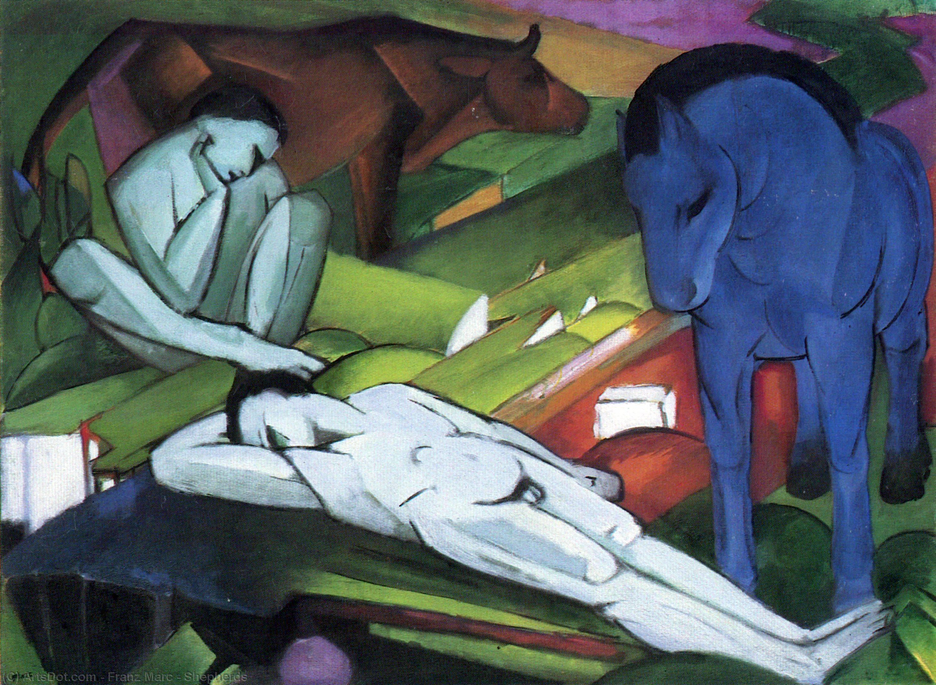 Pedir Reproducciones De Arte Shepherds, 1912 de Franz Marc (1880-1916, Germany) | ArtsDot.com