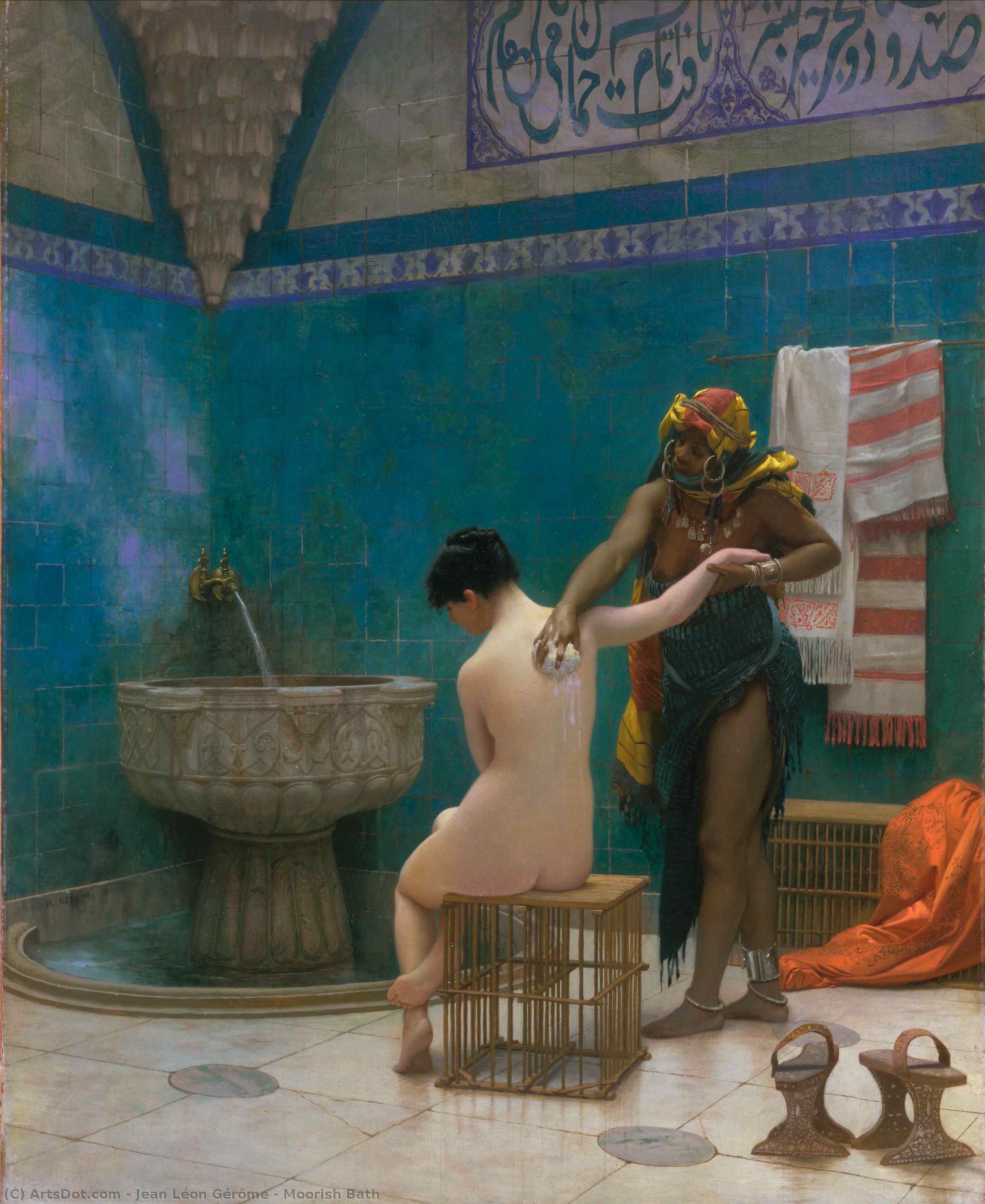 顺序 手工油畫 摩尔什浴场, 1870 通过 Jean Léon Gérôme (1824-1904, France) | ArtsDot.com