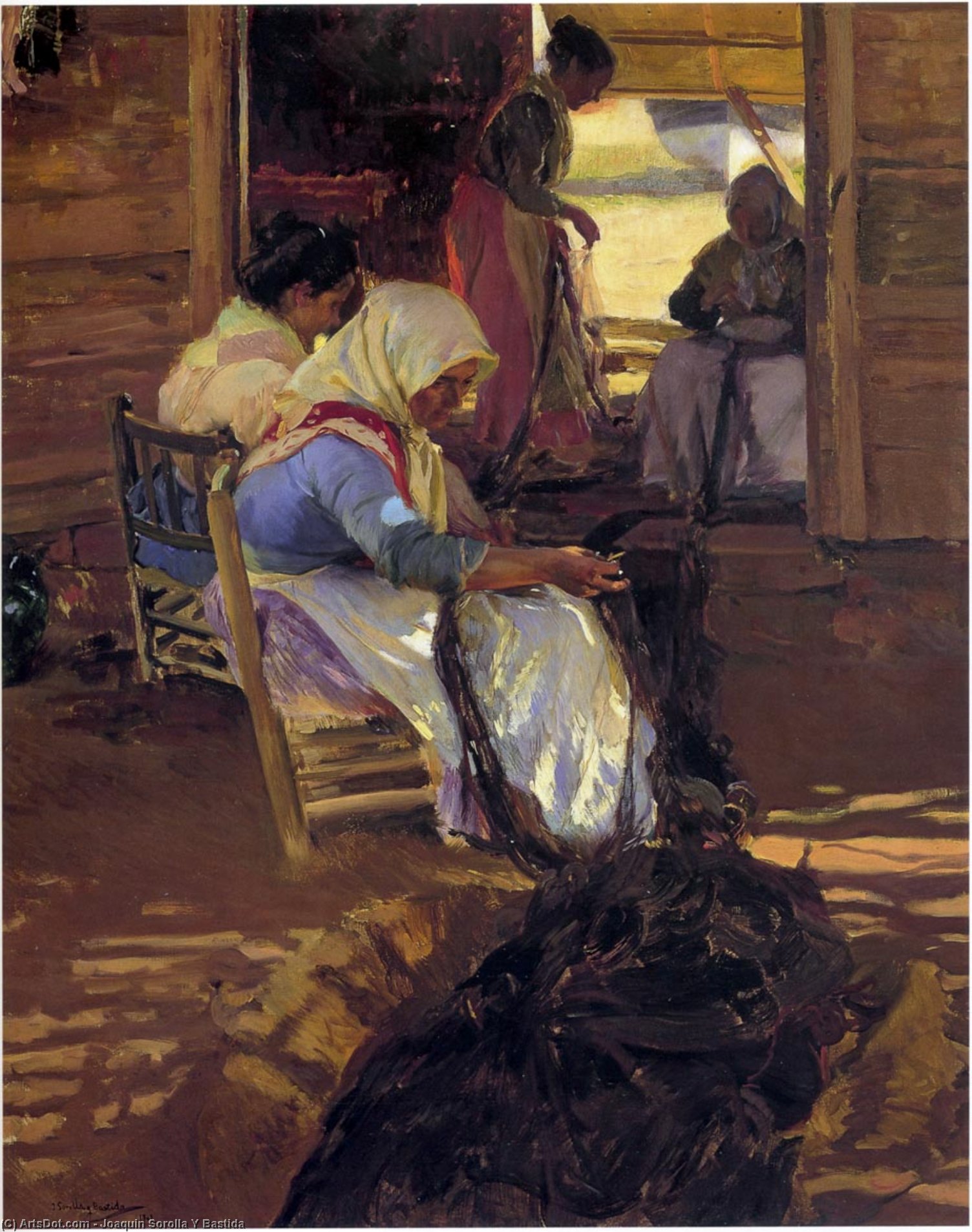 Buy Museum Art Reproductions Mending nets, 1901 by Joaquin Sorolla Y Bastida (1863-1923, Spain) | ArtsDot.com