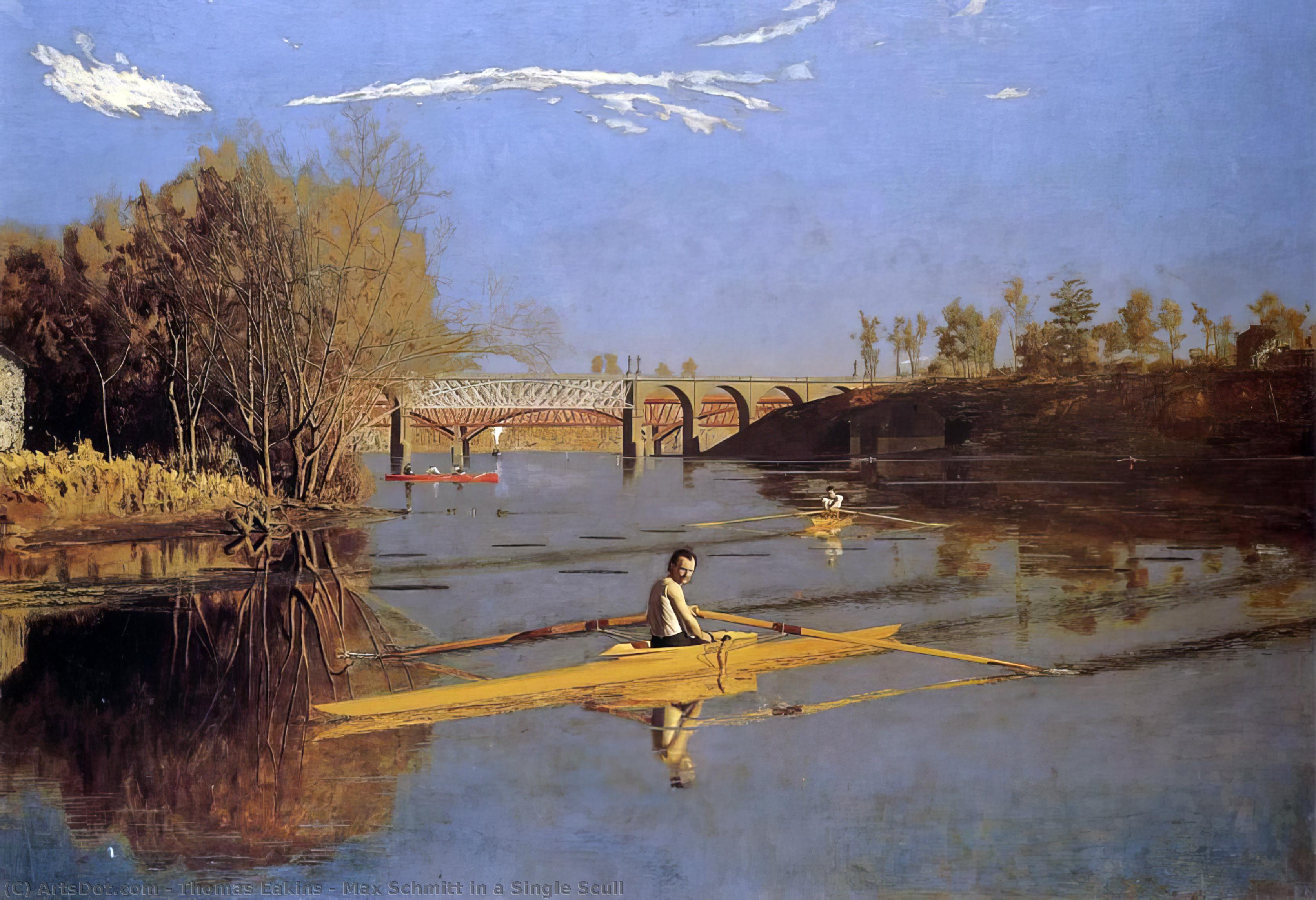 Buy Museum Art Reproductions Max Schmitt in a Single Scull, 1871 by Thomas Eakins (1844-1916, United States) | ArtsDot.com