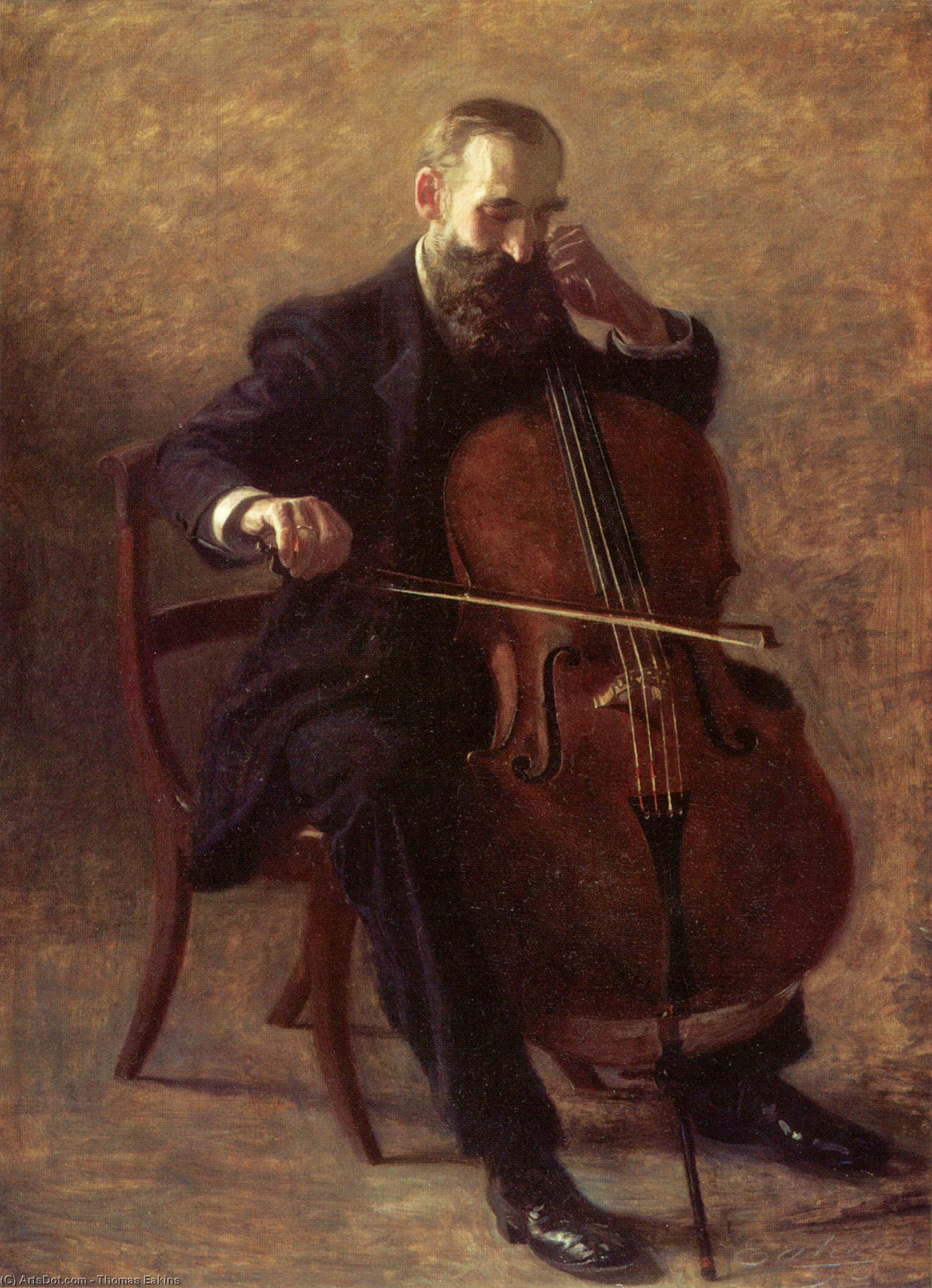 Order Paintings Reproductions The Cello Player, 1896 by Thomas Eakins (1844-1916, United States) | ArtsDot.com