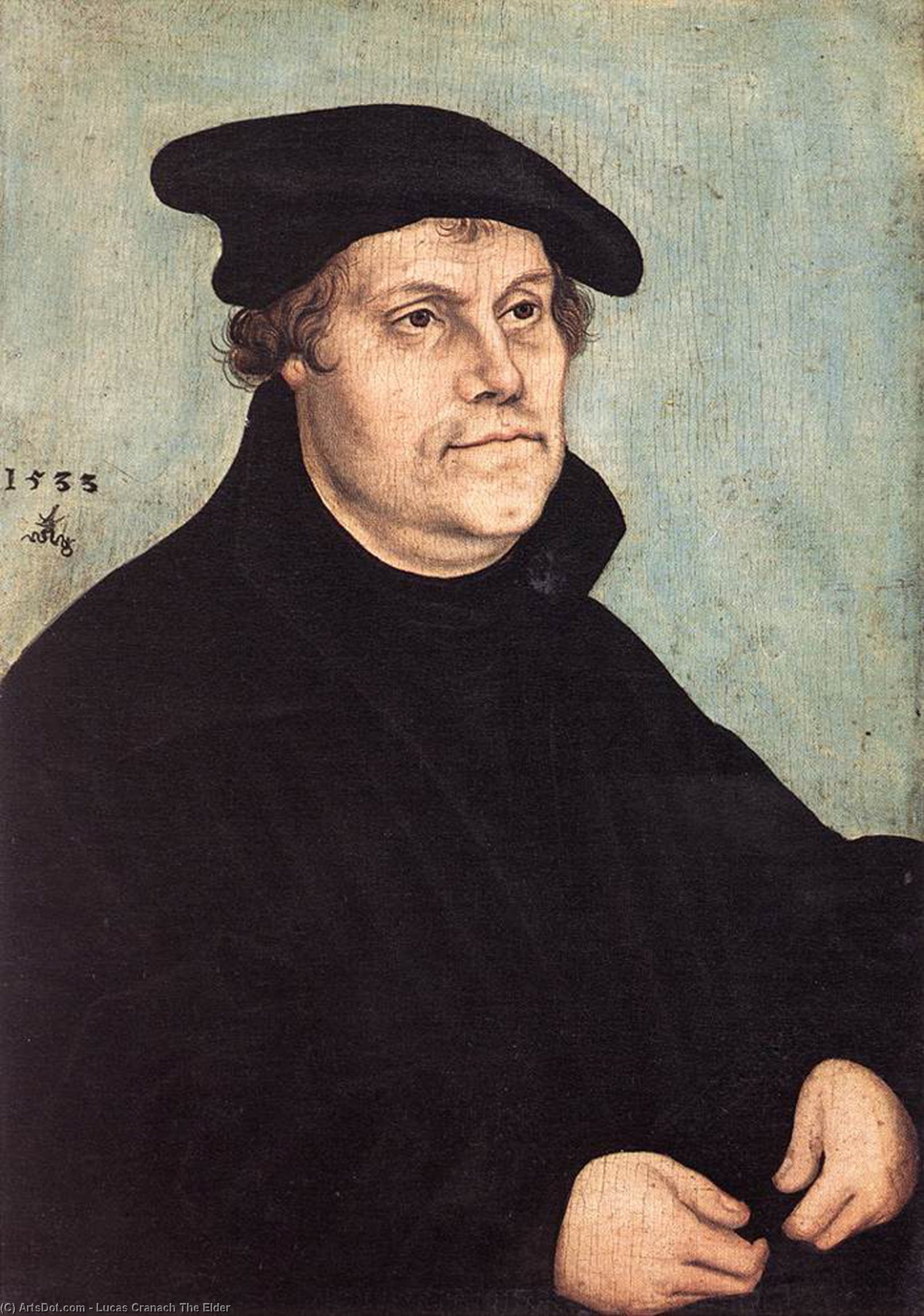 Buy Museum Art Reproductions Portrait of Martin Luther, 1543 by Lucas Cranach The Elder (1472-1553, Germany) | ArtsDot.com