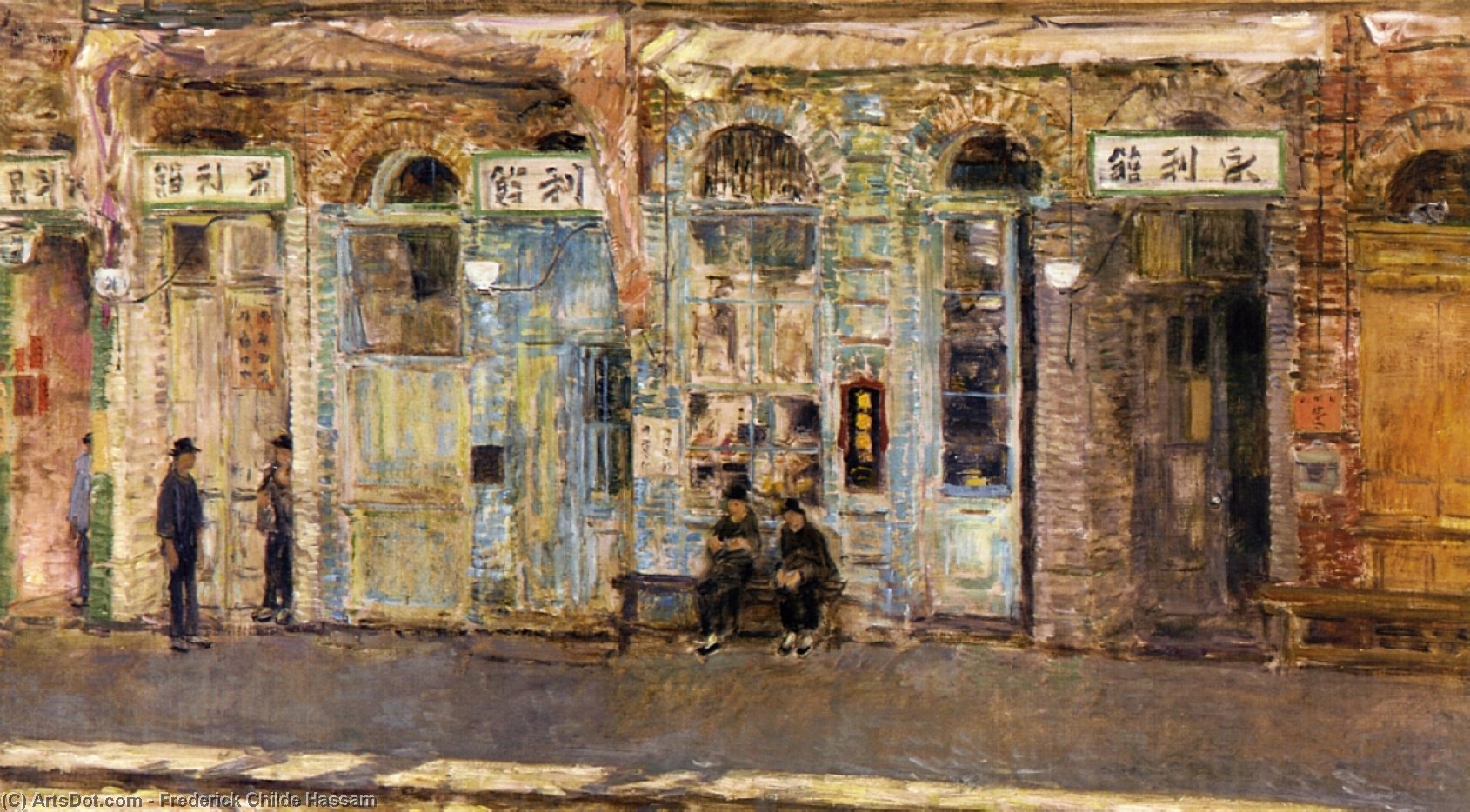 Order Oil Painting Replica The Chinese Merchants, 1909 by Frederick Childe Hassam (1859-1935, United States) | ArtsDot.com