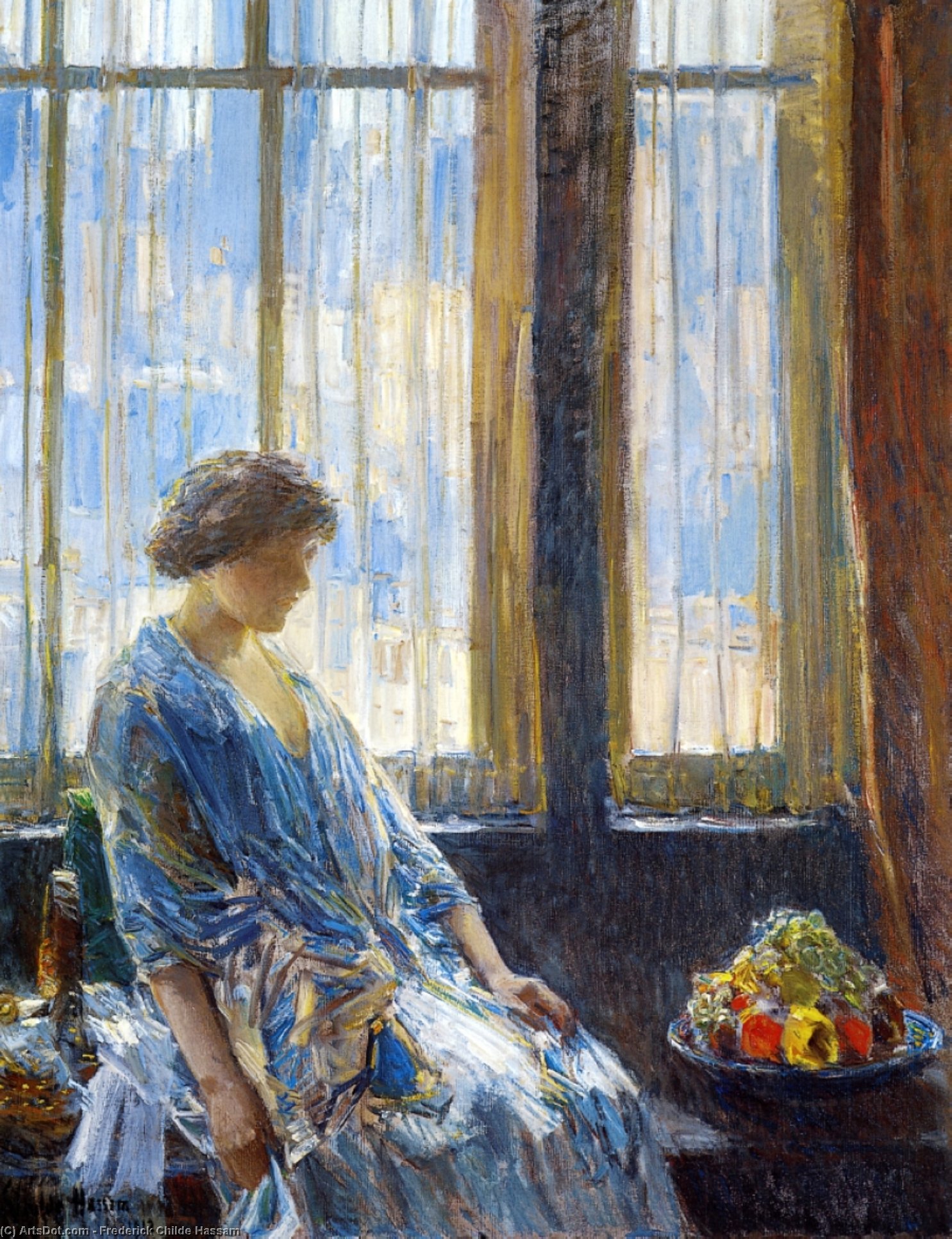 Order Art Reproductions The New York Window, 1912 by Frederick Childe Hassam (1859-1935, United States) | ArtsDot.com