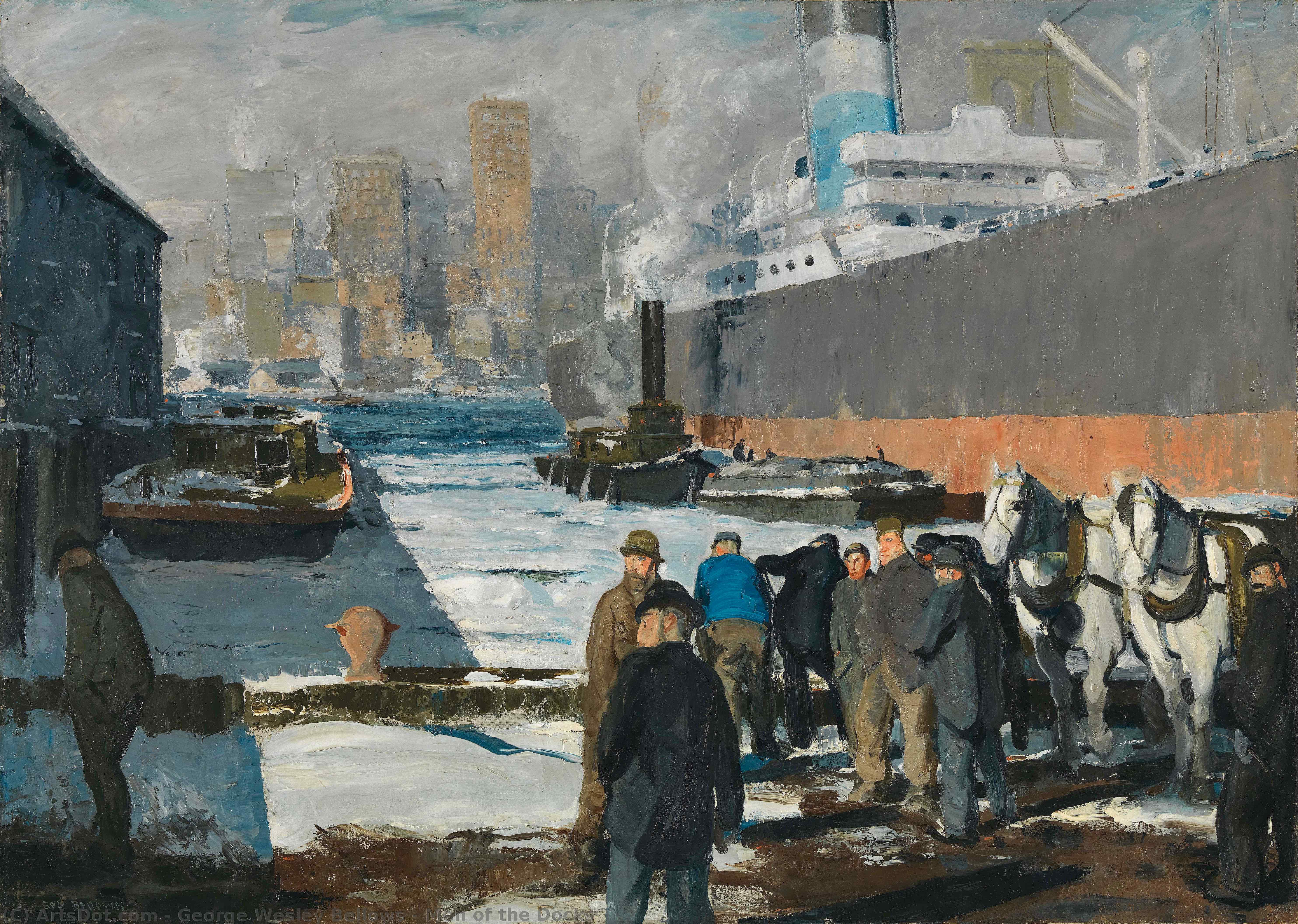 Buy Museum Art Reproductions Men of the Docks, 1912 by George Wesley Bellows (1882-1925, United States) | ArtsDot.com
