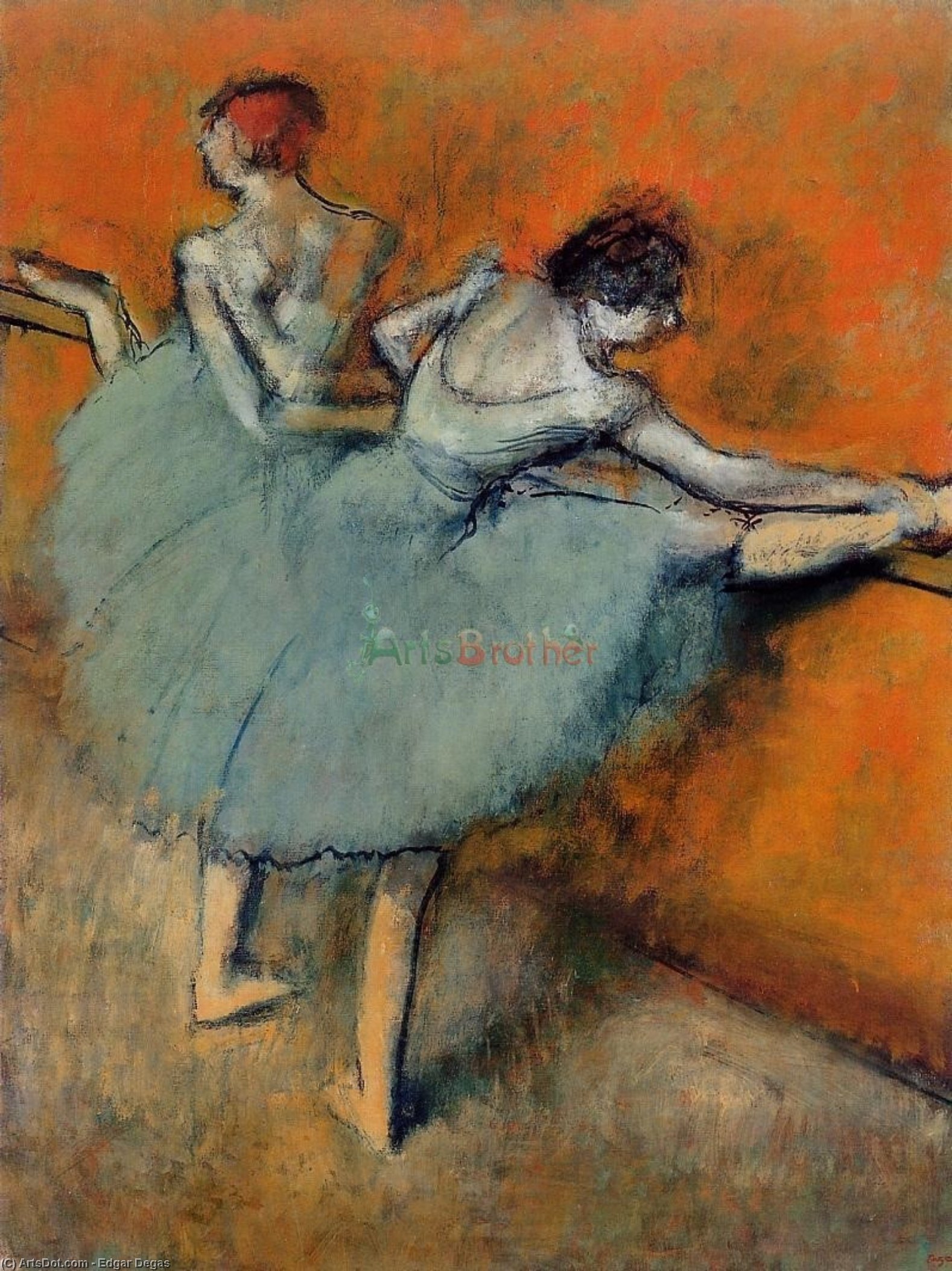 Bestellen Kunstreproduktionen Tänzer an der Barre 1, 1888 von Edgar Degas (1834-1917, France) | ArtsDot.com